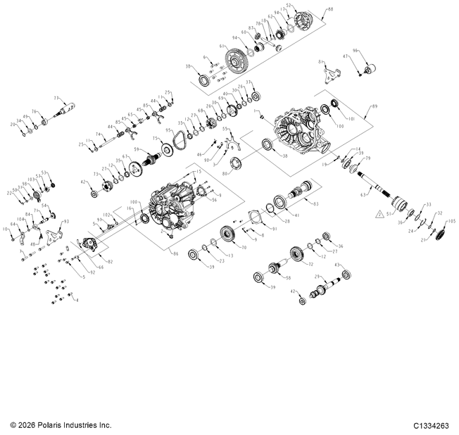 2026 GENERAL XP 1000 PREMIUM β DRIVE TRAIN, MAIN GEARCASE INTERNALS diagram