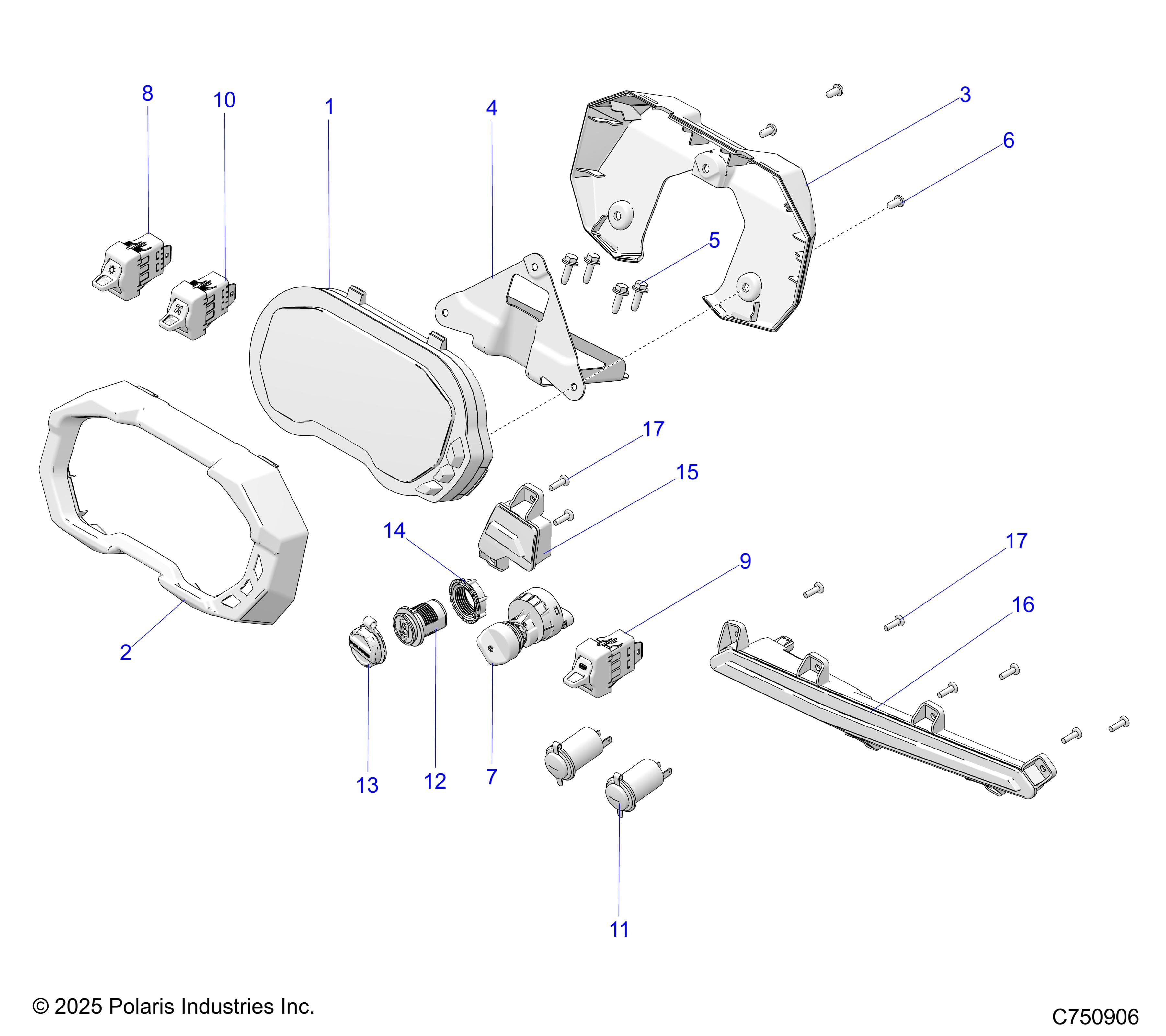 2026 RZR PRO S4 ULTIMATE EVP,LE β ELECTRICAL, DASH INSTRUMENTS, CONTROLS, & LIGHTING - Z26S4P92BL (C750906) diagram