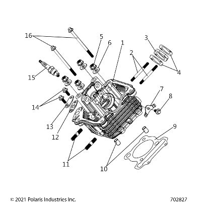 2026 RZR 200 EVAP β ENGINE, CYLINDER HEAD ASM. - Z26HCA18A4/A7/B4/B7 (702827) diagram
