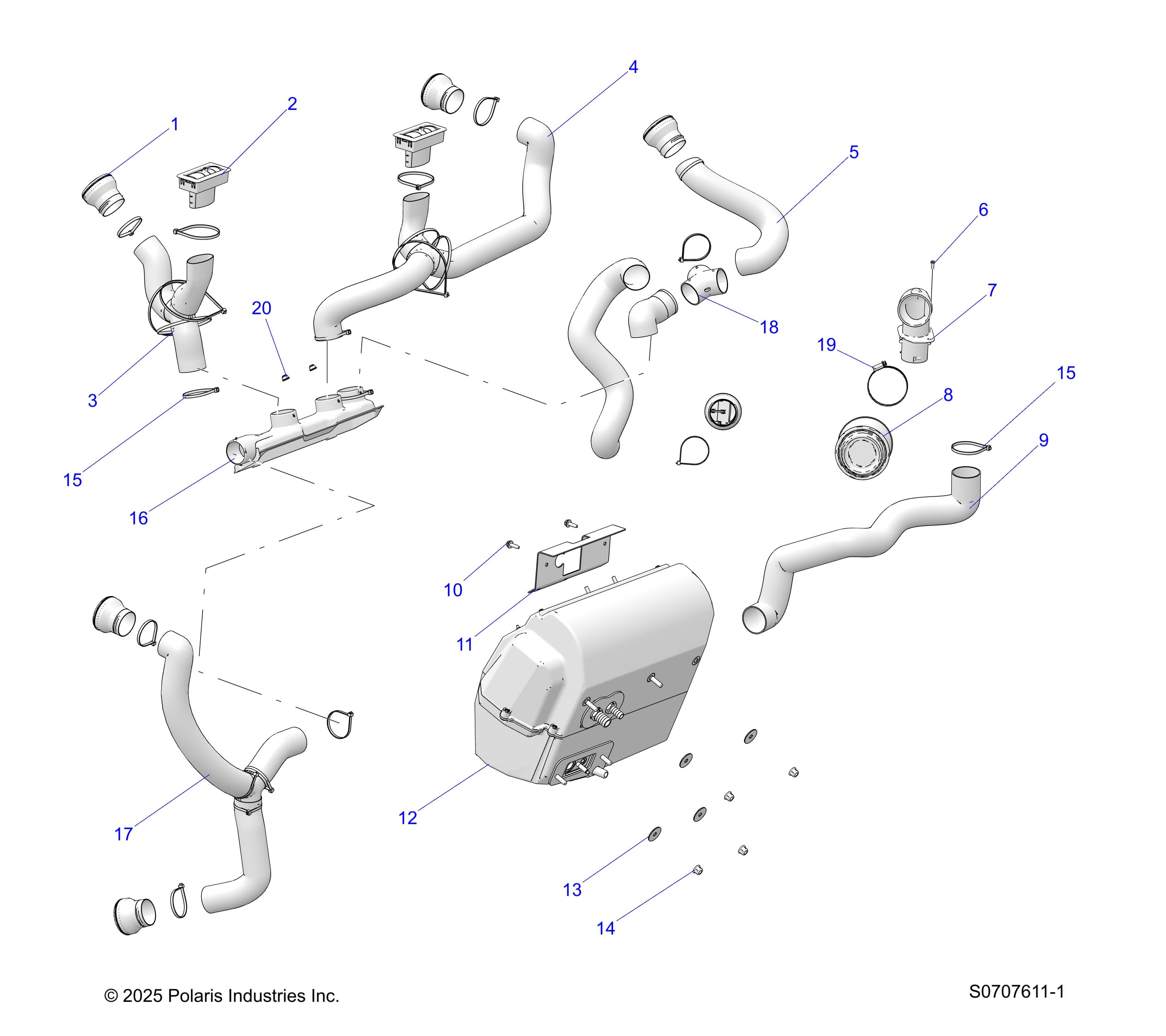 2026 RANGER 1000 XP NSTR β BODY, HVAC DUCTING - TO 10/01/2025 diagram