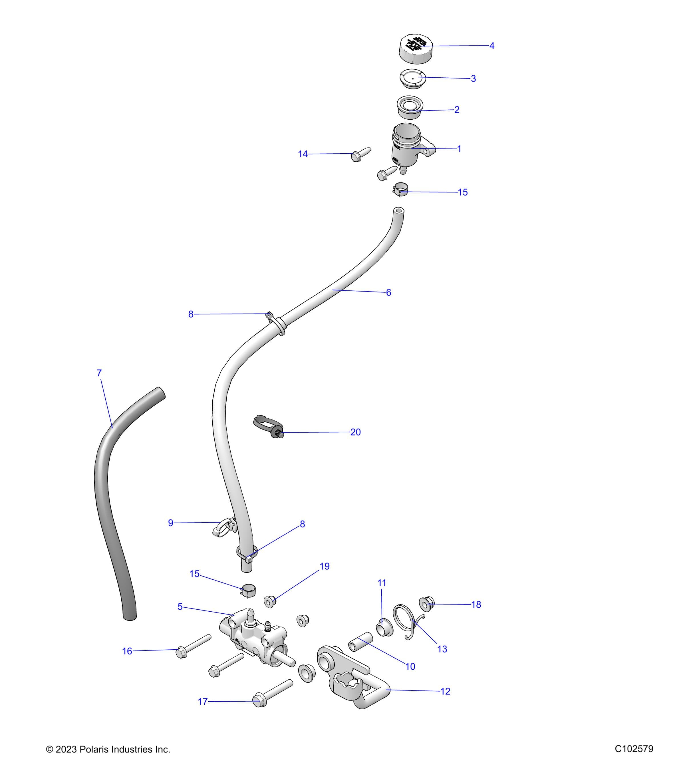 2026 SPORTSMAN 570 β BRAKES, BRAKE PEDAL and MASTER CYLINDER - A26SEA57A1/A4/A6 (C102579) diagram