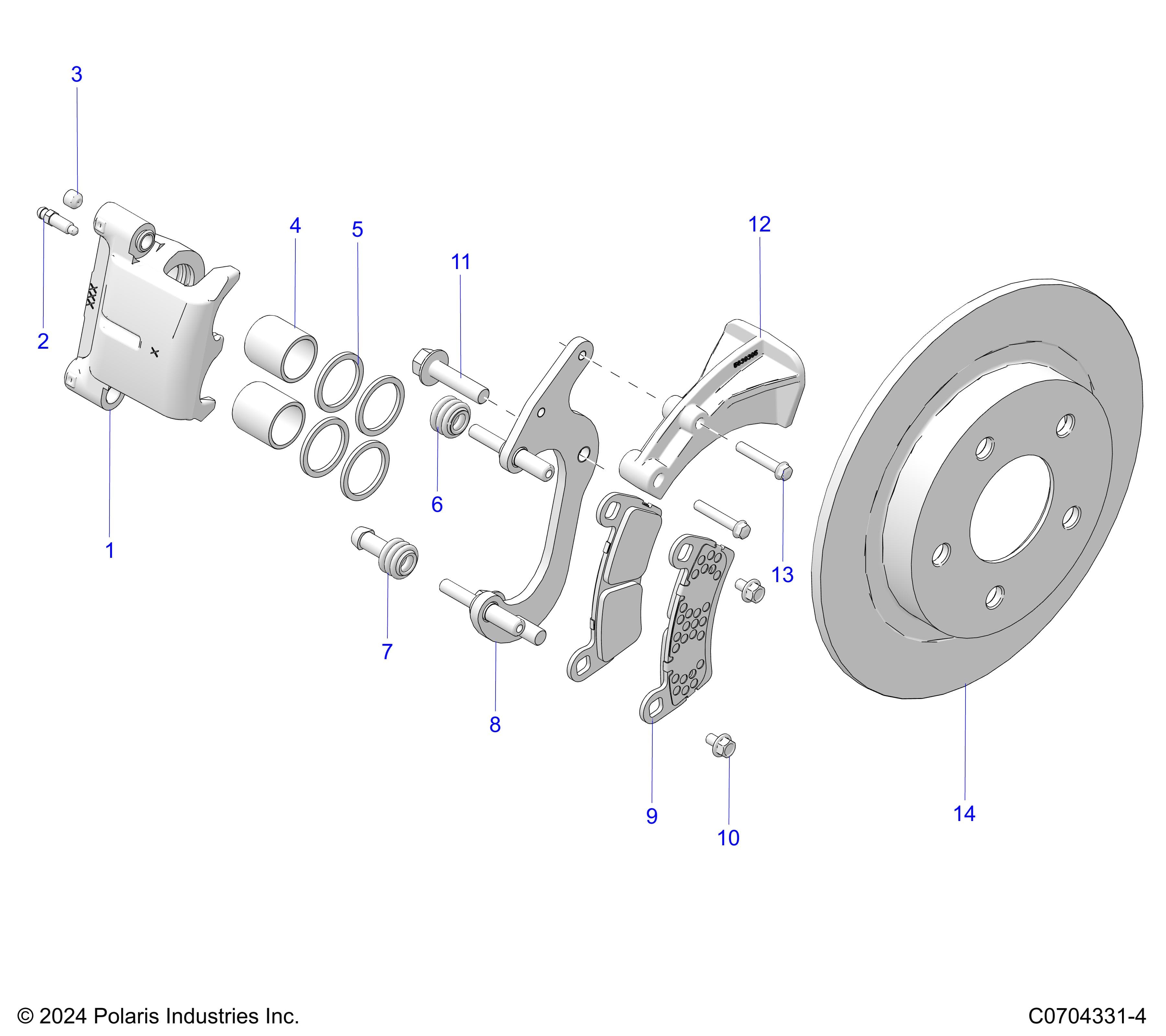 2026 POLARIS XPEDITION ADV 5 NORTHSTAR β BRAKES, REAR CALIPER diagram