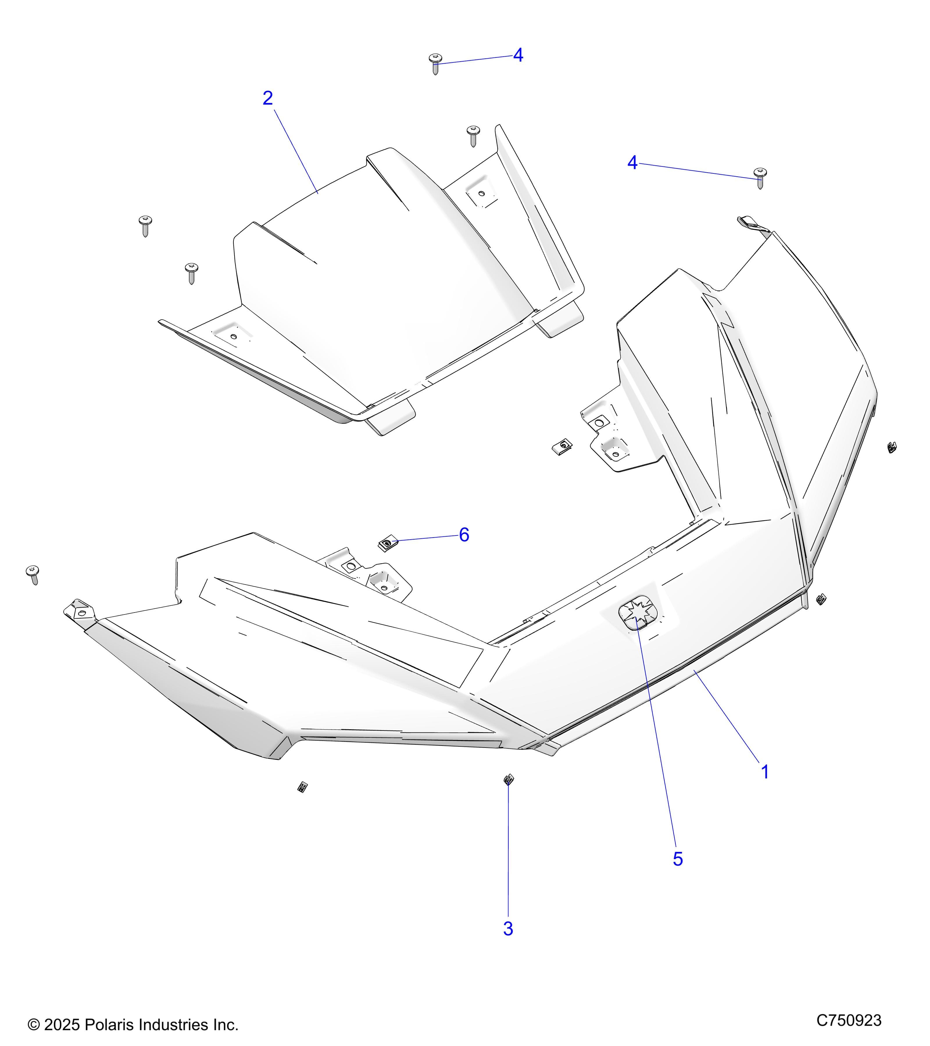 2026 RZR XP 1000 ULTIMATE β BODY, HOOD - Z26NET99A4/B4/A6/B6 (C750923) diagram