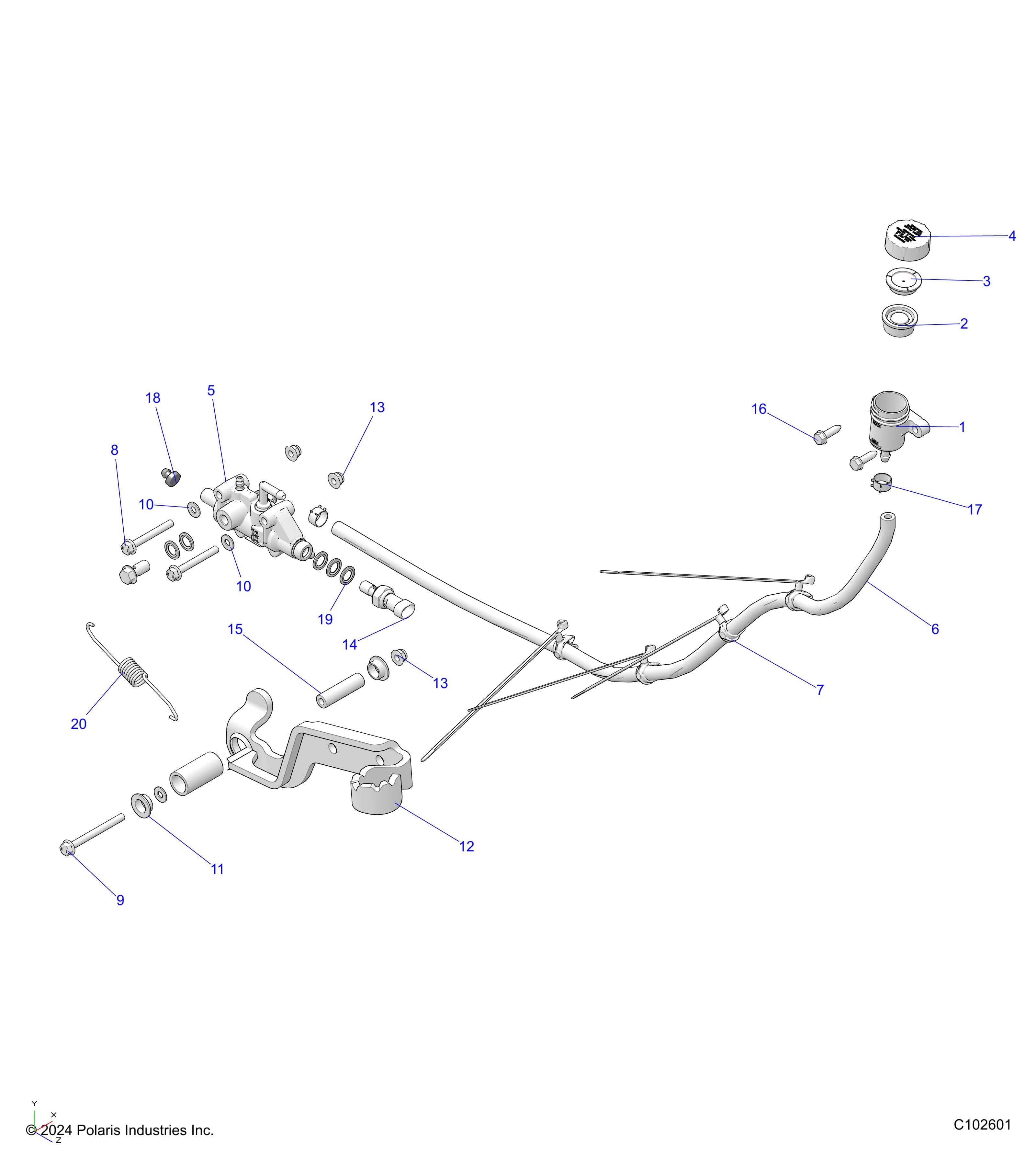 2026 SPORTSMAN TOURING 570 PREM β BRAKES, BRAKE PEDAL and MASTER CYLINDER - A26SDZ57AB (C102601) diagram