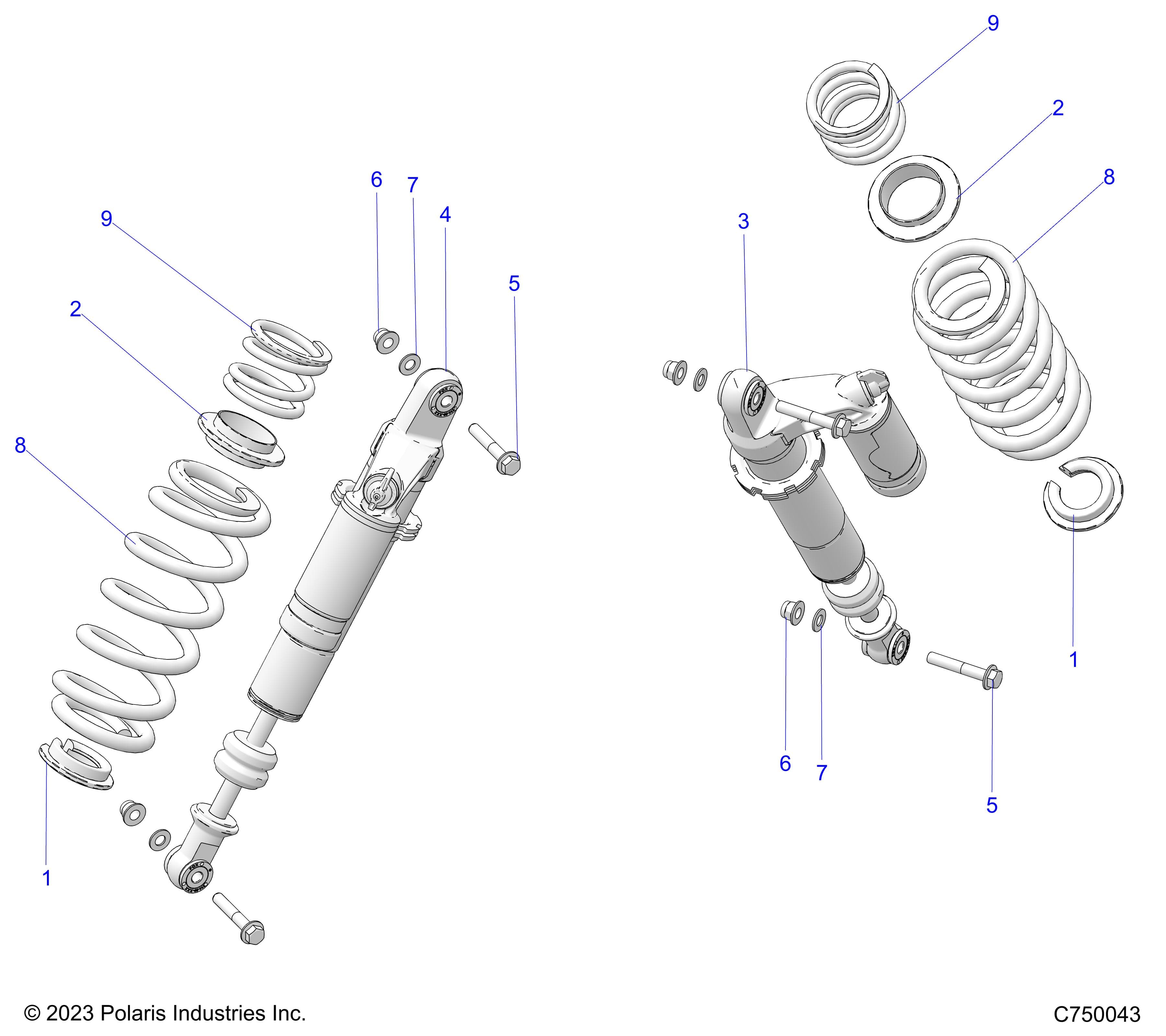 2026 GENERAL 1000 PREMIUM β SUSPENSION, REAR SHOCK MOUNTING diagram