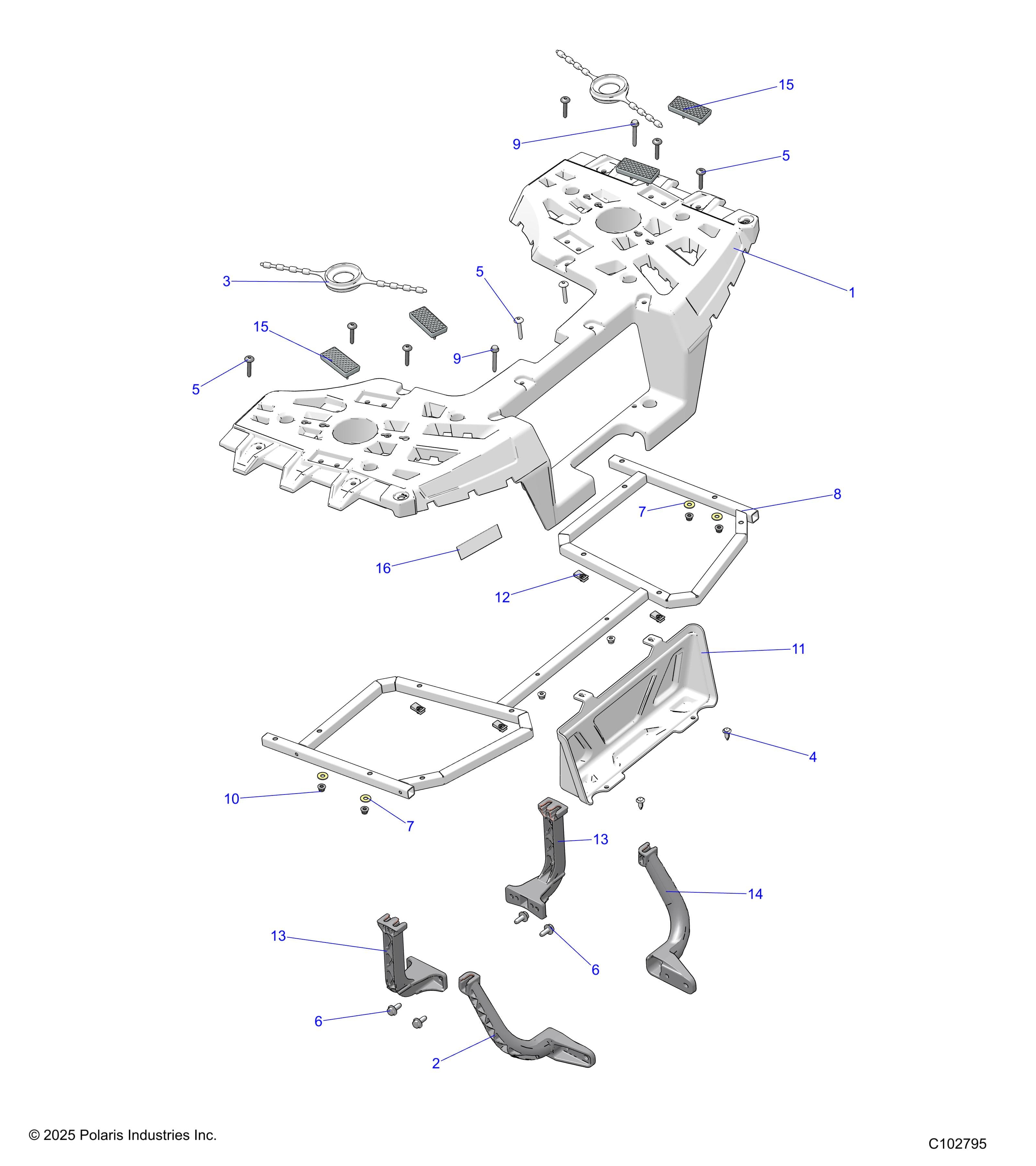 2026 SPORTSMAN TOURING XP 1000 R01 - A26SYY95AK β BODY, REAR RACK ASM. - A26SYY95AK (C102795) diagram
