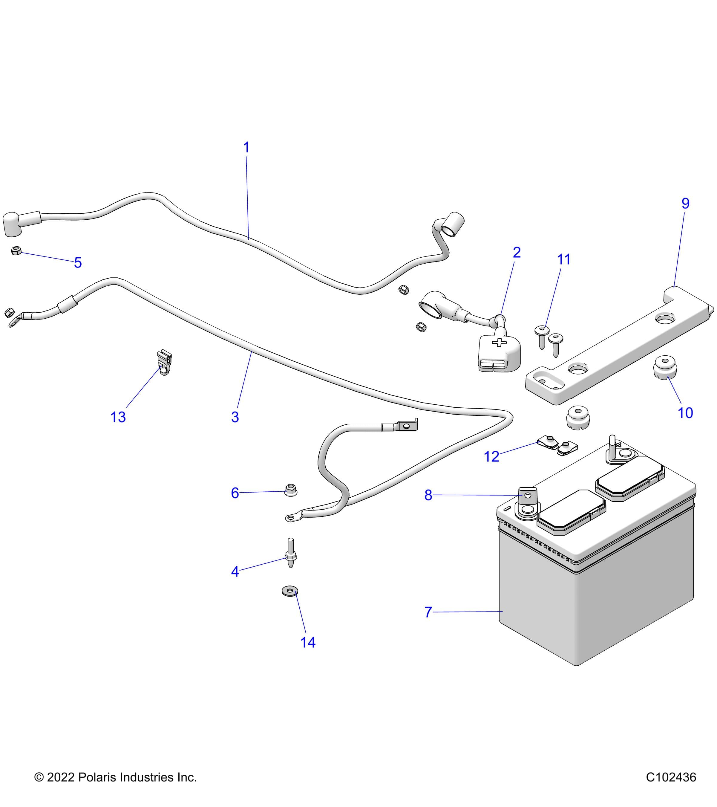 2026 SPORTSMAN 570 EPS TRAIL PACKAGE β ELECTRICAL, BATTERY - A26SHY57AL/AS (C102436) diagram