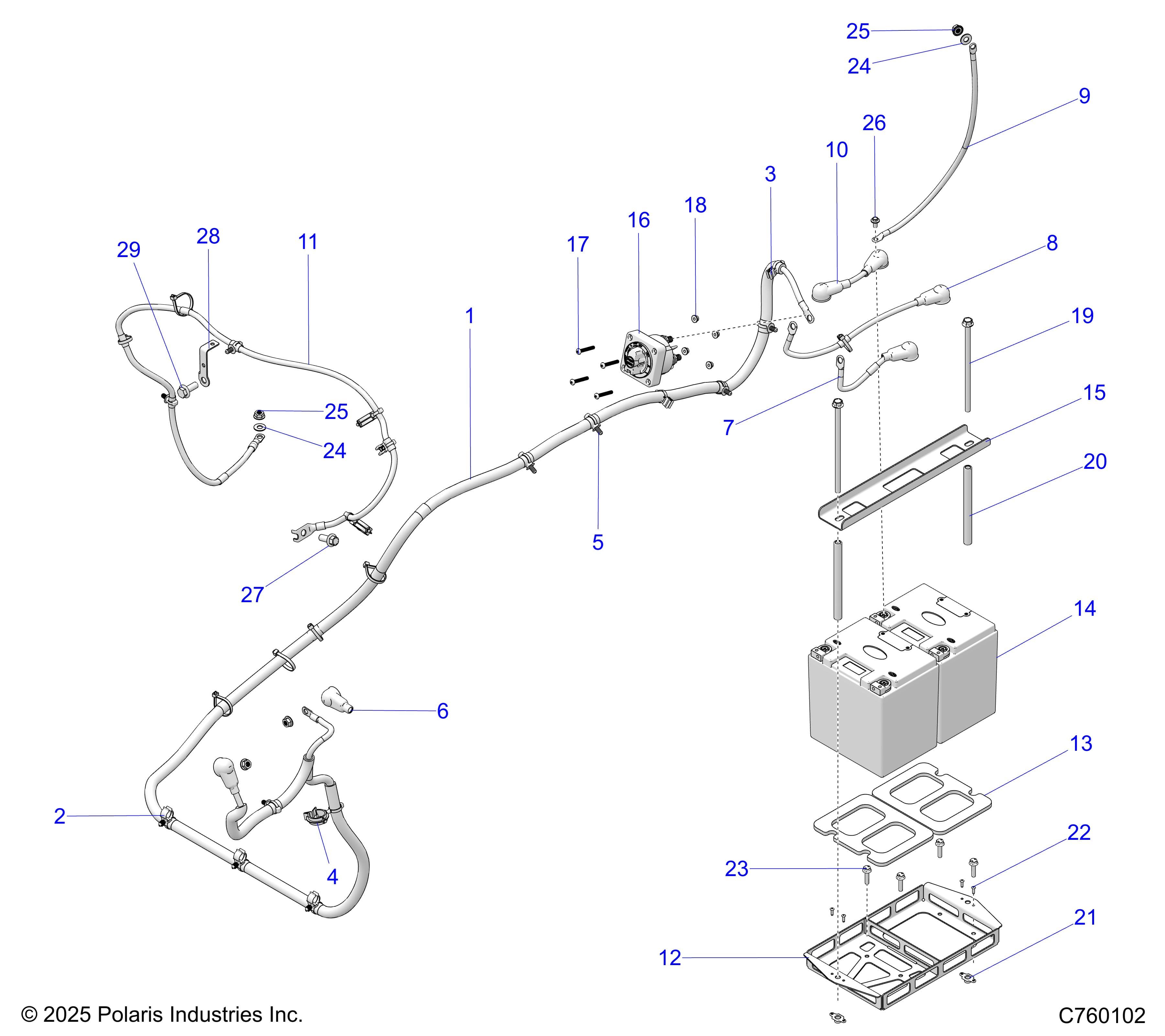 2026 RZR PRO R RACE H.O. β ELECTRICAL, BATTERY AND CABLES - Z26RRL2KAL (C760102) diagram