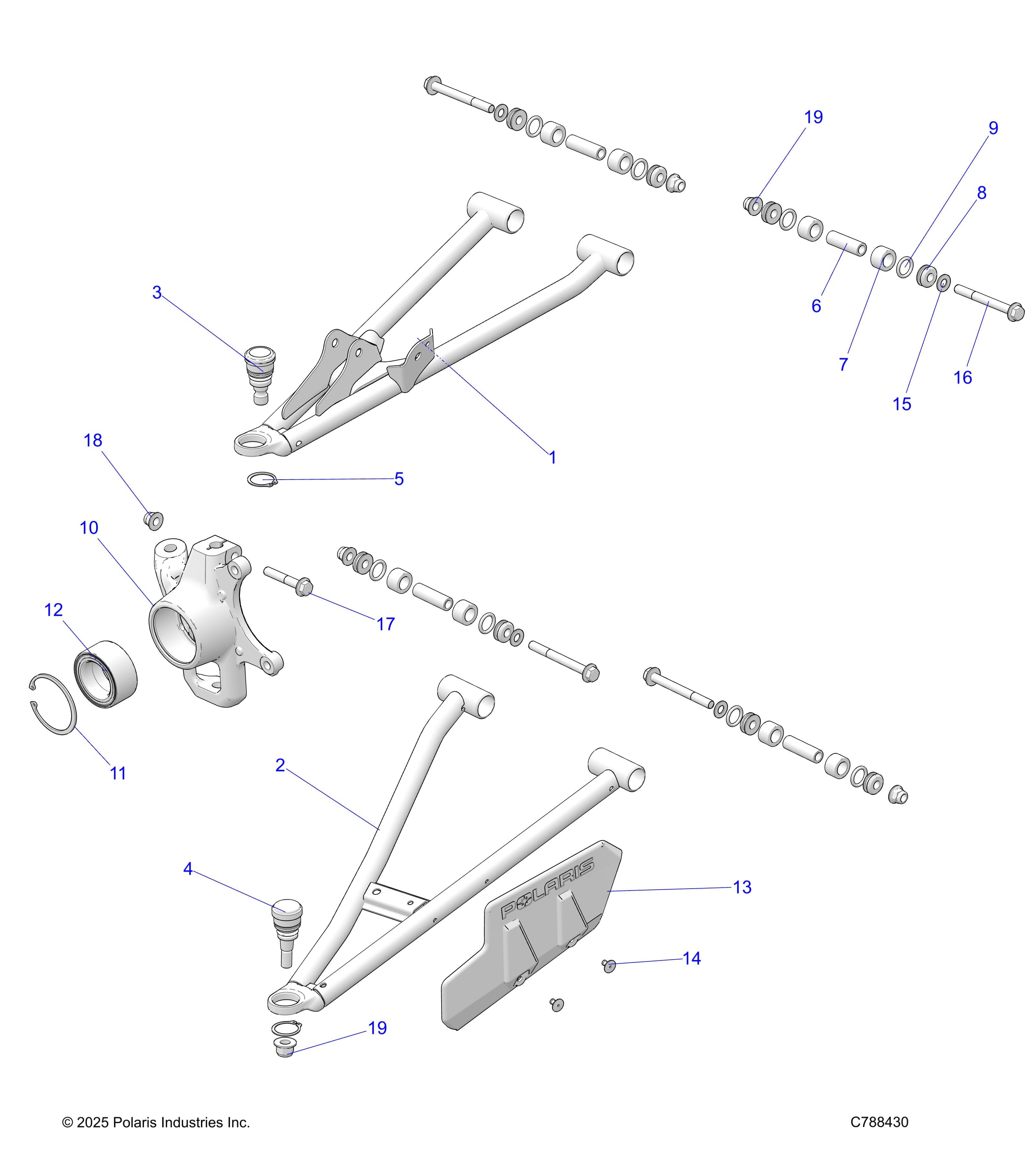 2026 RANGER 1000 CREW NON EPS β SUSPENSION, FRONT A-ARMS - R26T6A99A1/B1 (C788430) diagram