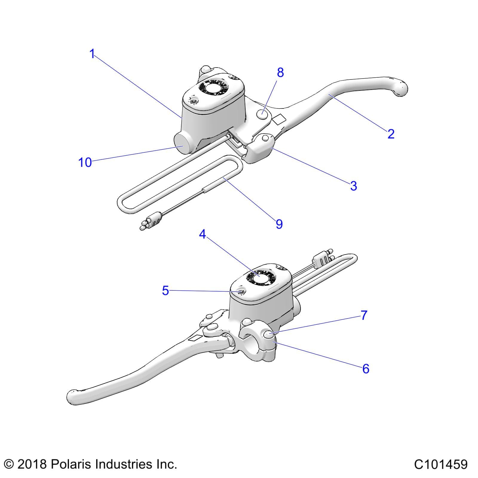 2026 SCRAMBLER XP 1000 S 49S R01 - A26SGE95AB β BRAKES, FRONT BRAKE LEVER and MASTER CYLINDER - A26SGE95AB (C101459) diagram