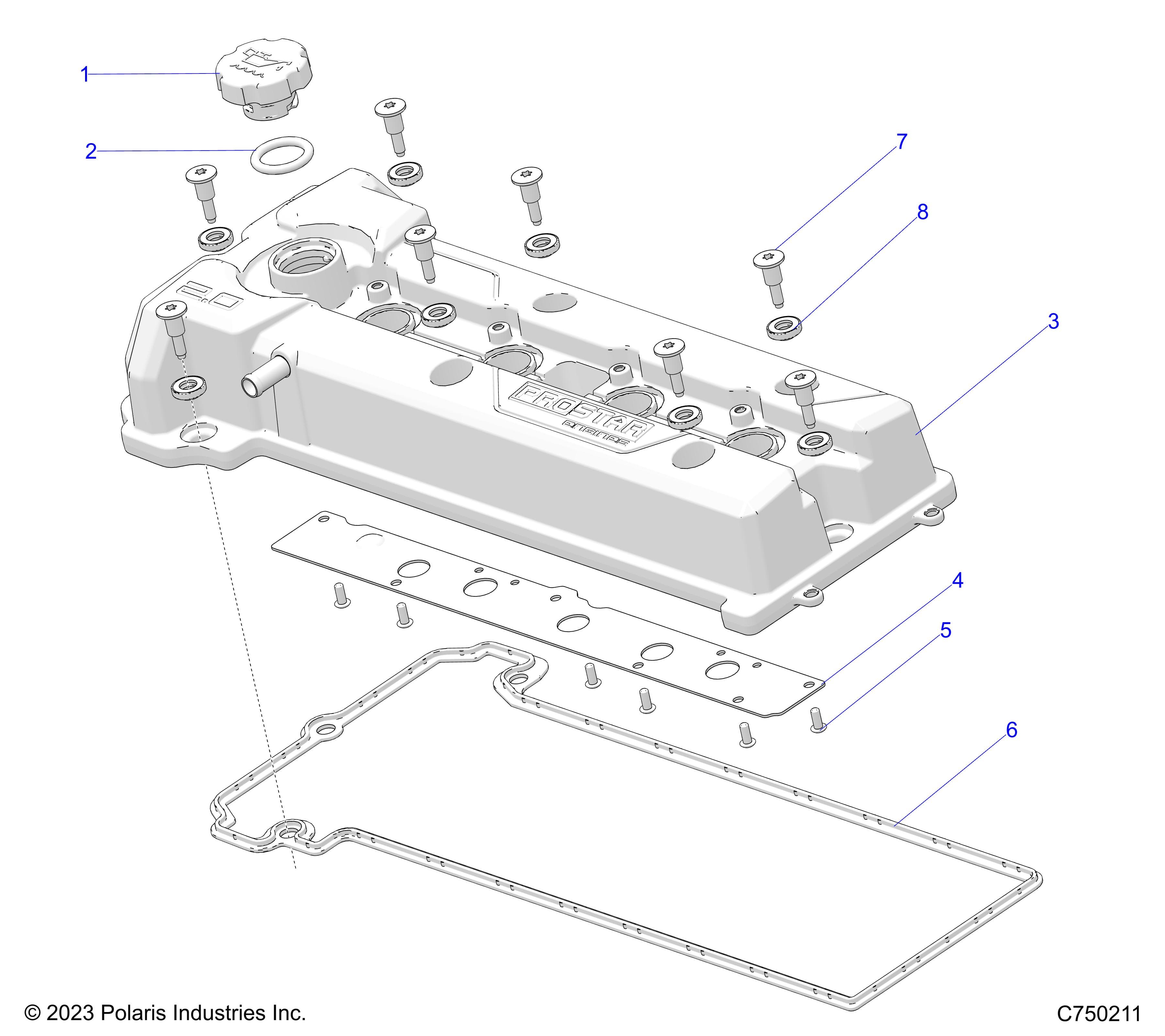 2026 RZR PRO R LE β ENGINE, VALVE COVER - Z26RPP2KBL (C750211) diagram