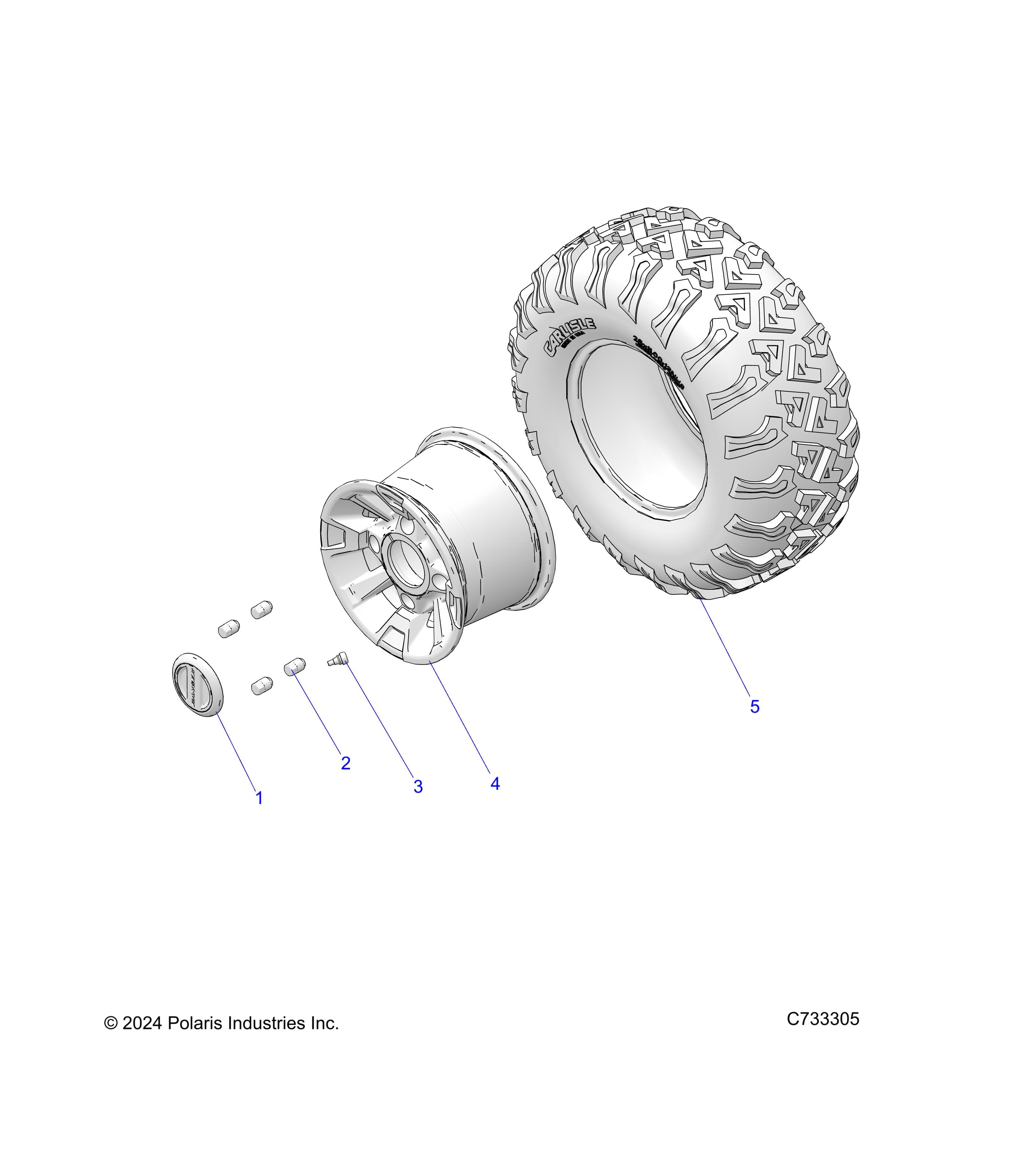 2026 RANGER 1000 EPS β WHEELS, REAR PREMIUM UNITS - R26TAE99A9/AF/AJ/AK/BF/BK (C733305) diagram
