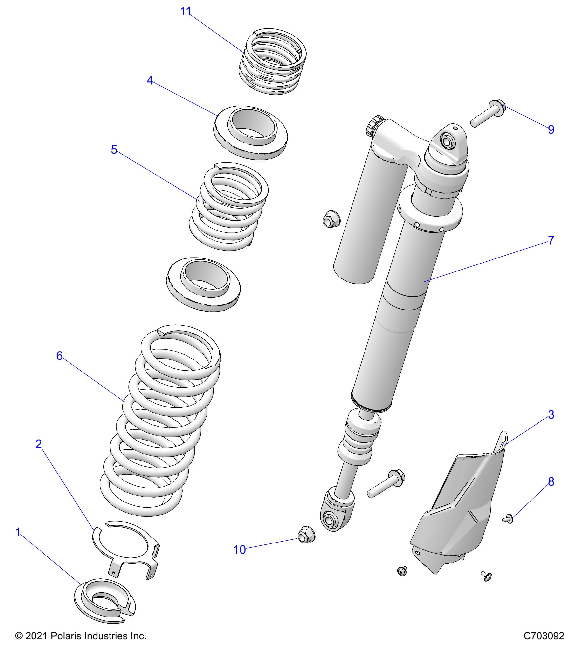2026 RZR XP 1000 ULTIMATE β SUSPENSION, REAR SHOCK MOUNTING - Z26NET99A4/B4/A6/B6 (C703092) diagram