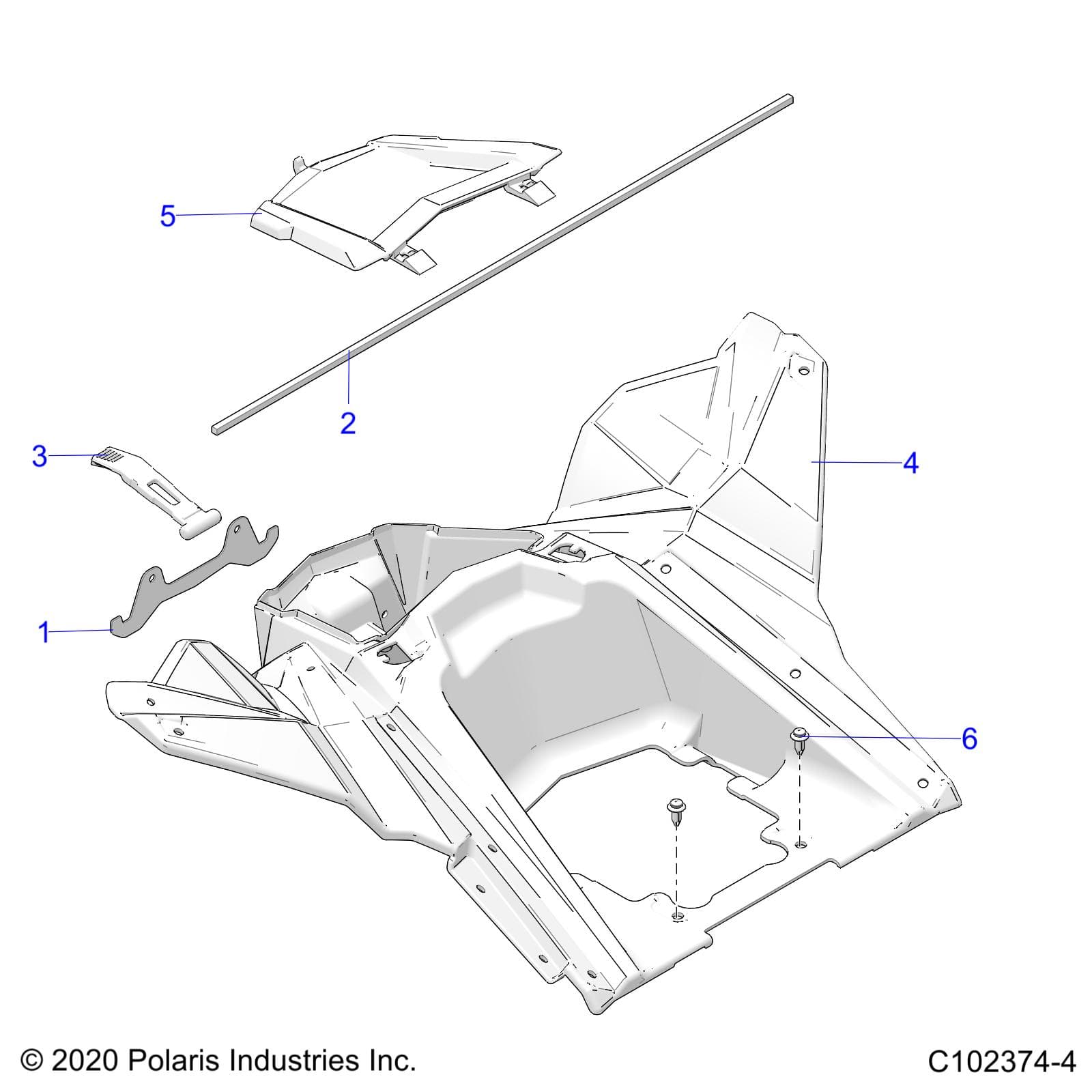 2026 SCRAMBLER 850 48" R02 - A26SVA85A4 β BODY, STORAGE, REAR - A26SVA85A4 (C102374-4) diagram