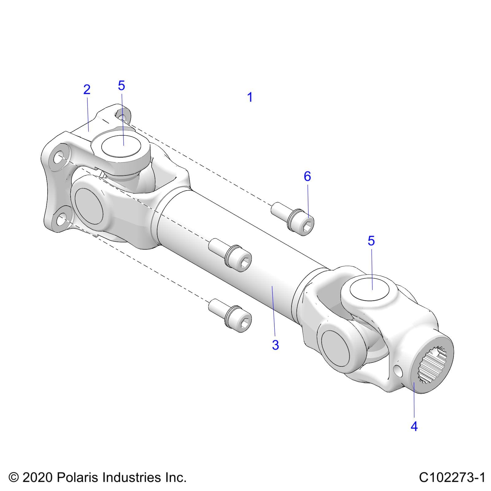 2026 SPORTSMAN 850 TRAIL 49 R01 - A26SXZ85A9/AN/AZ β DRIVE TRAIN, PROP SHAFT, REAR - A26SXZ85A9/AN/AZ (C102273-1) diagram