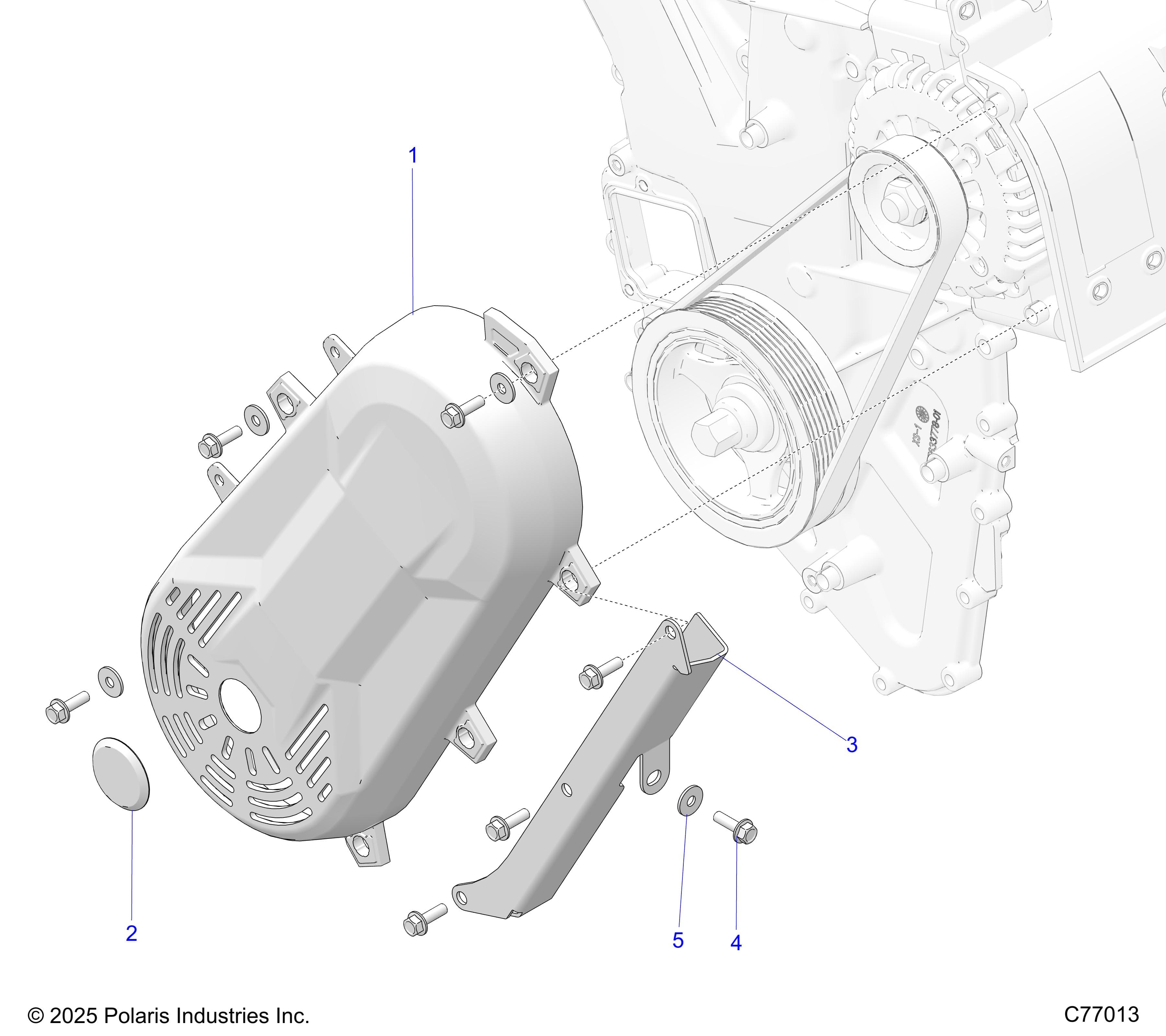2026 RZR PRO R RACE β ENGINE, BELT COVER & RELATED - Z26RRE2KAL (C77013) diagram
