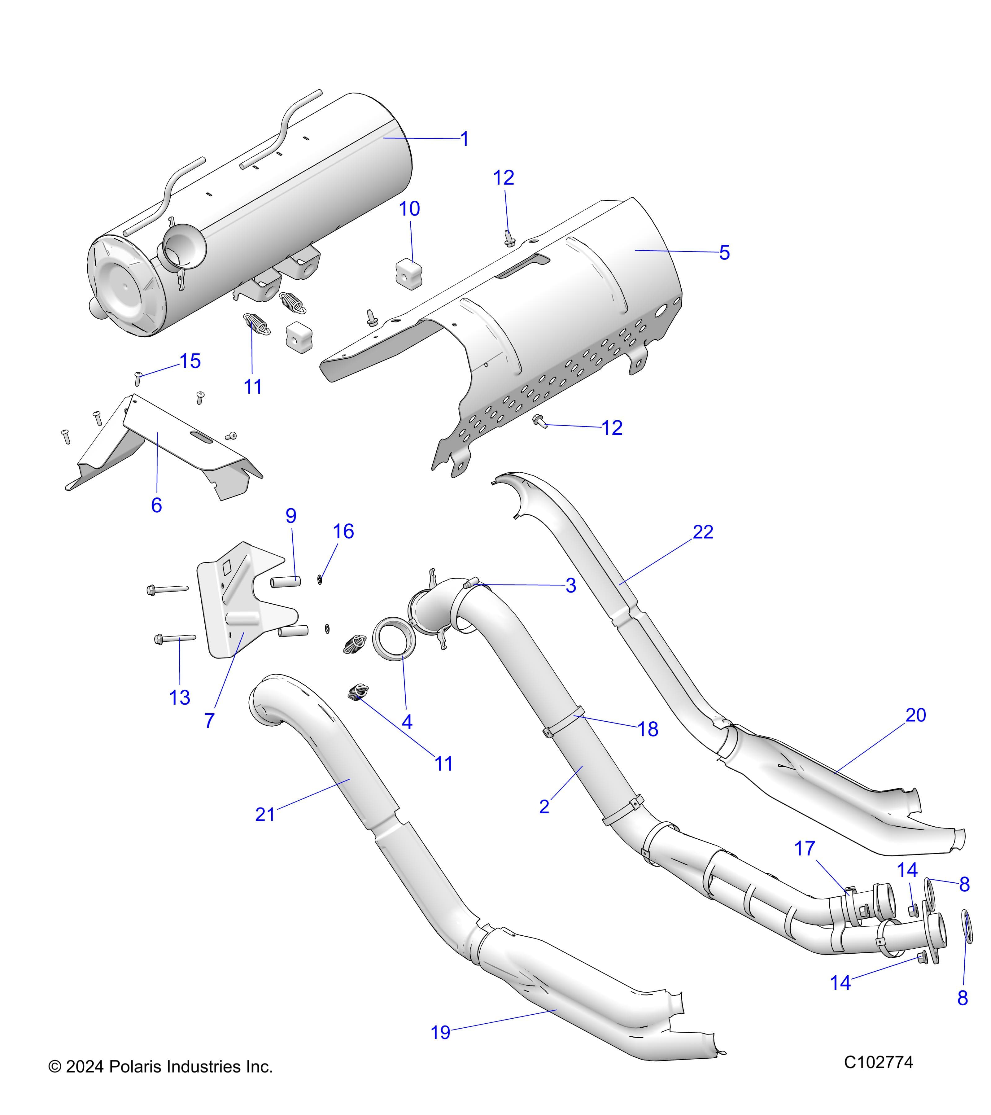 2026 SPORTSMAN XP 1000 MUD R01 - A26SXM95AR β ENGINE, EXHAUST - A26SXM95AR (C102774) diagram