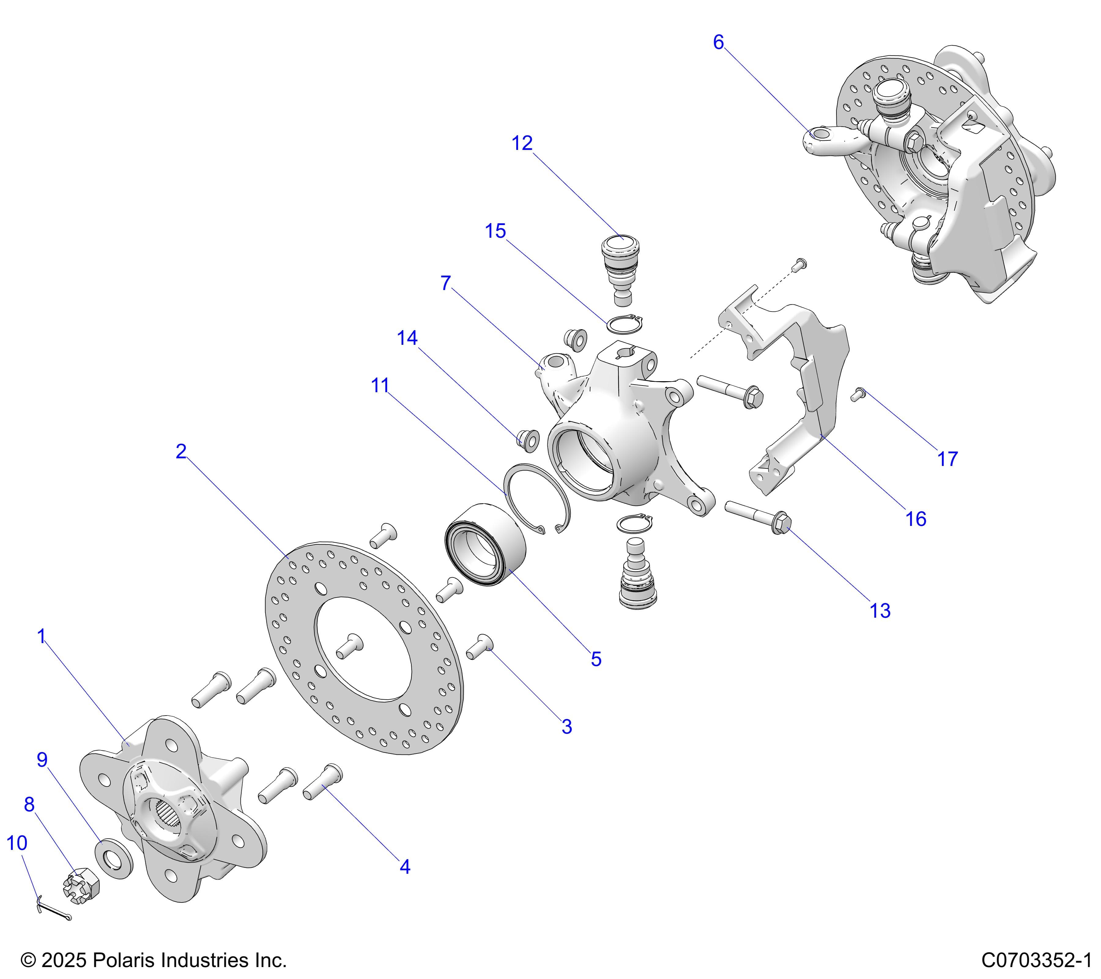 2026 GENERAL 1000 SPORT β SUSPENSION, FRONT HUB diagram