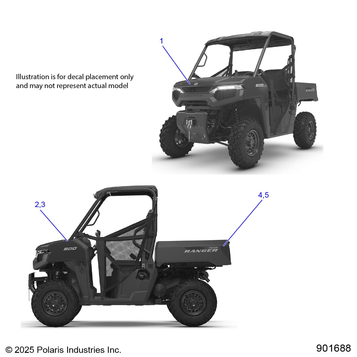 2026 RANGER 500 β BODY, DECALS, GRAPHICS diagram
