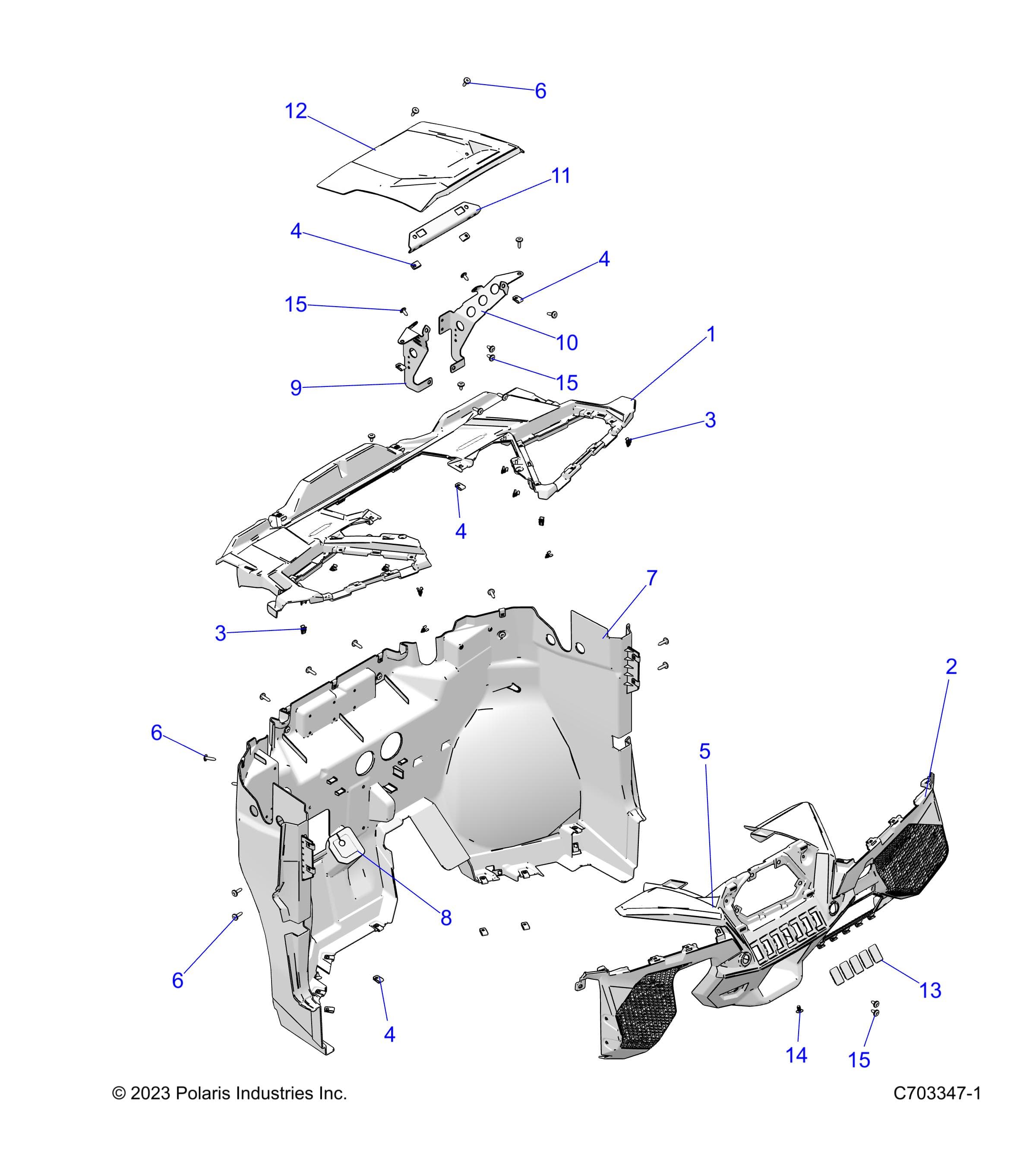 2026 RZR XP 1000 SPORT β BODY, DASH - Z26NES99A4/B4/A6/B6 (C703347-1) diagram
