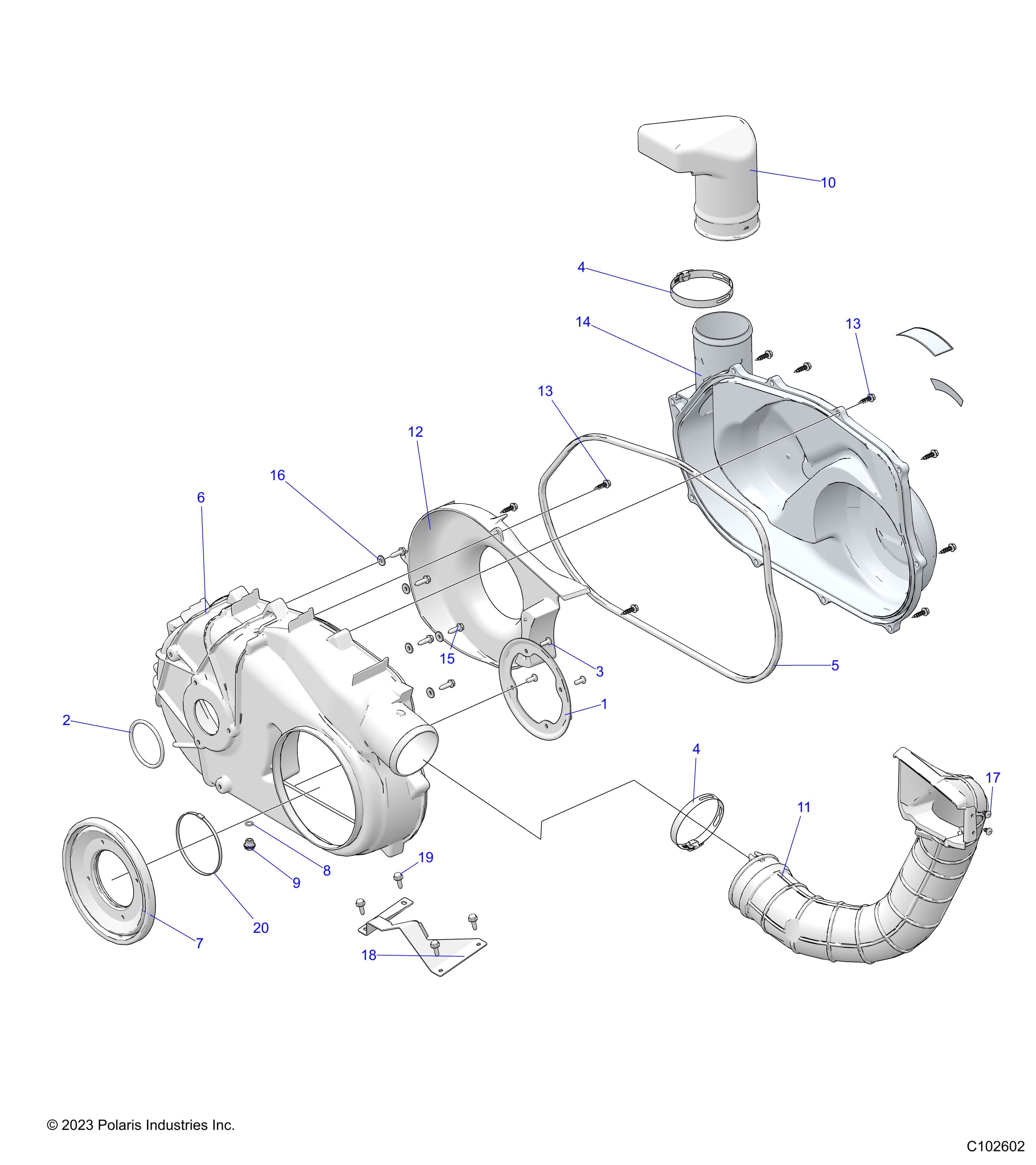 2026 SPORTSMAN 570 6X6 EPS 49S β BODY, CLUTCH COVER - A26SKE57A1 (C102602) diagram