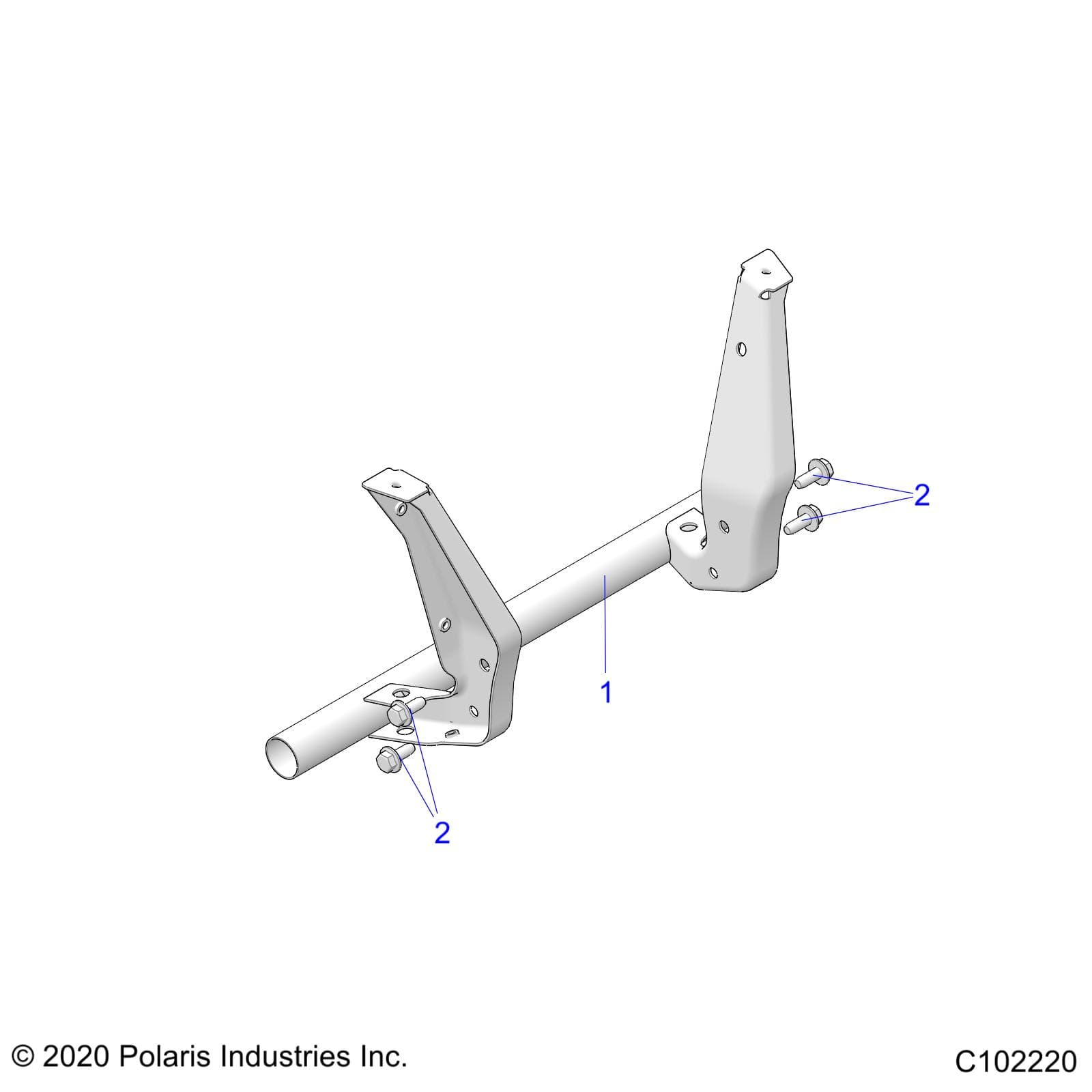 2026 SPORTSMAN 850 MUD 49S R01 - A26SXN85A7 β BODY, REAR RACK SUPPORT - A26SXN85A7 (C102220) diagram