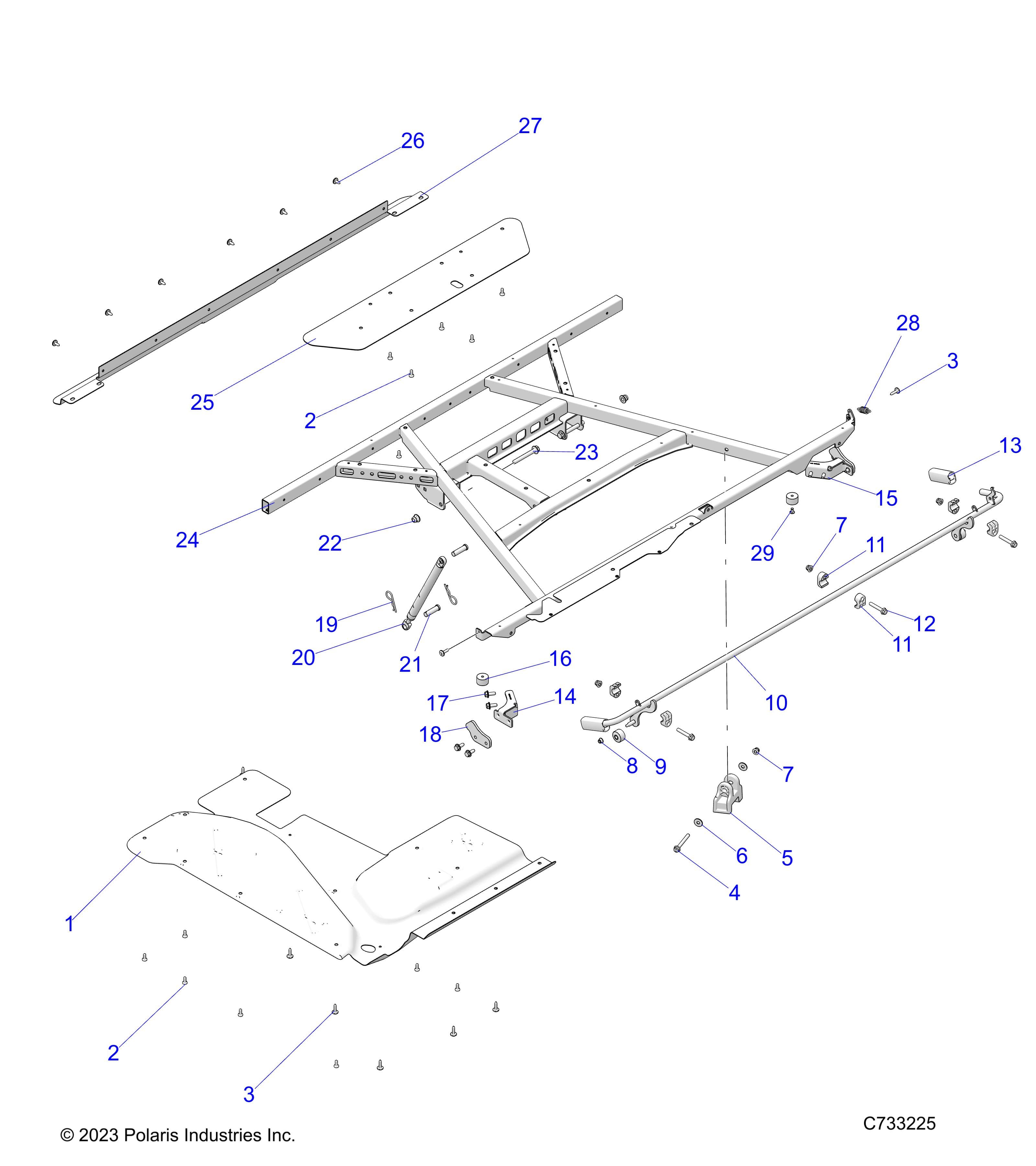 2026 RANGER 1000 XP CREW NSTR ULTIMATE TRAIL BOSS β BODY, BOX, MOUNTING - R26RSV99AK (C733225) diagram
