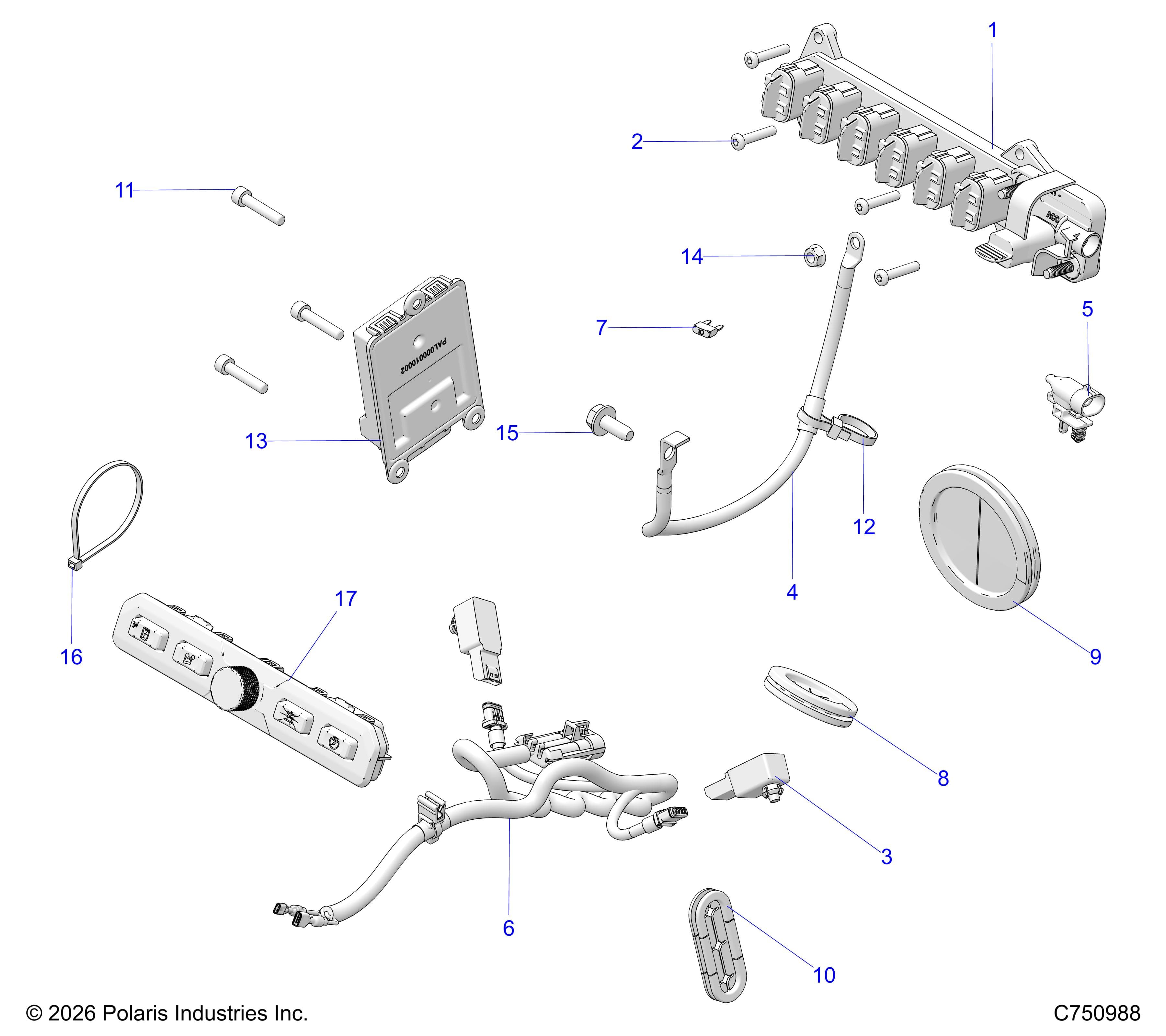 2026 RZR PRO R LE β ELECTRICAL, WIRE HARNESS, PERIPHERAL - Z26RPP2KBL (C750988) diagram