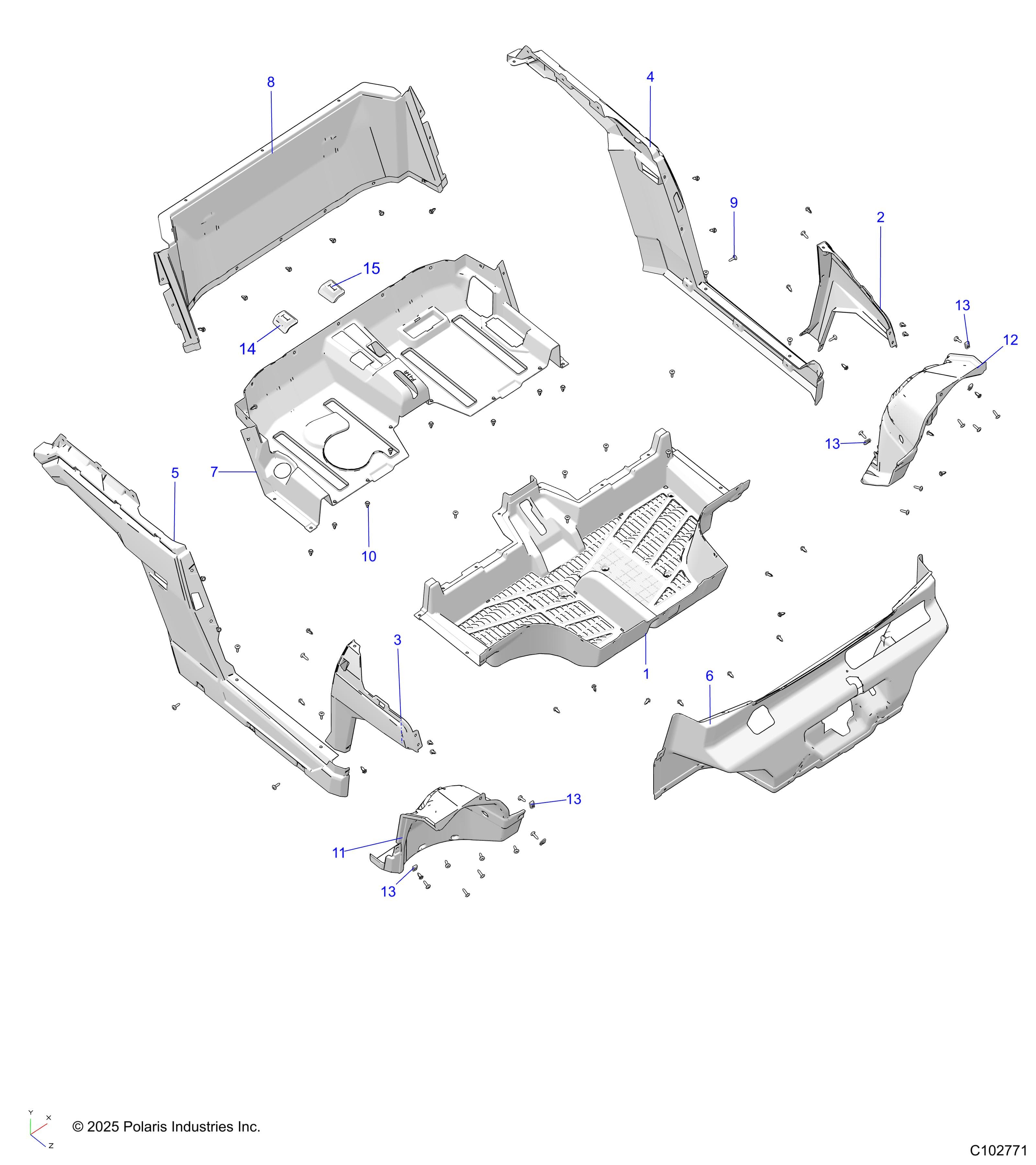 2026 RANGER 150 EFI β BODY, FLOOR AND ROCKER PANELS - R26HZA15A5/B5 (C102771) diagram