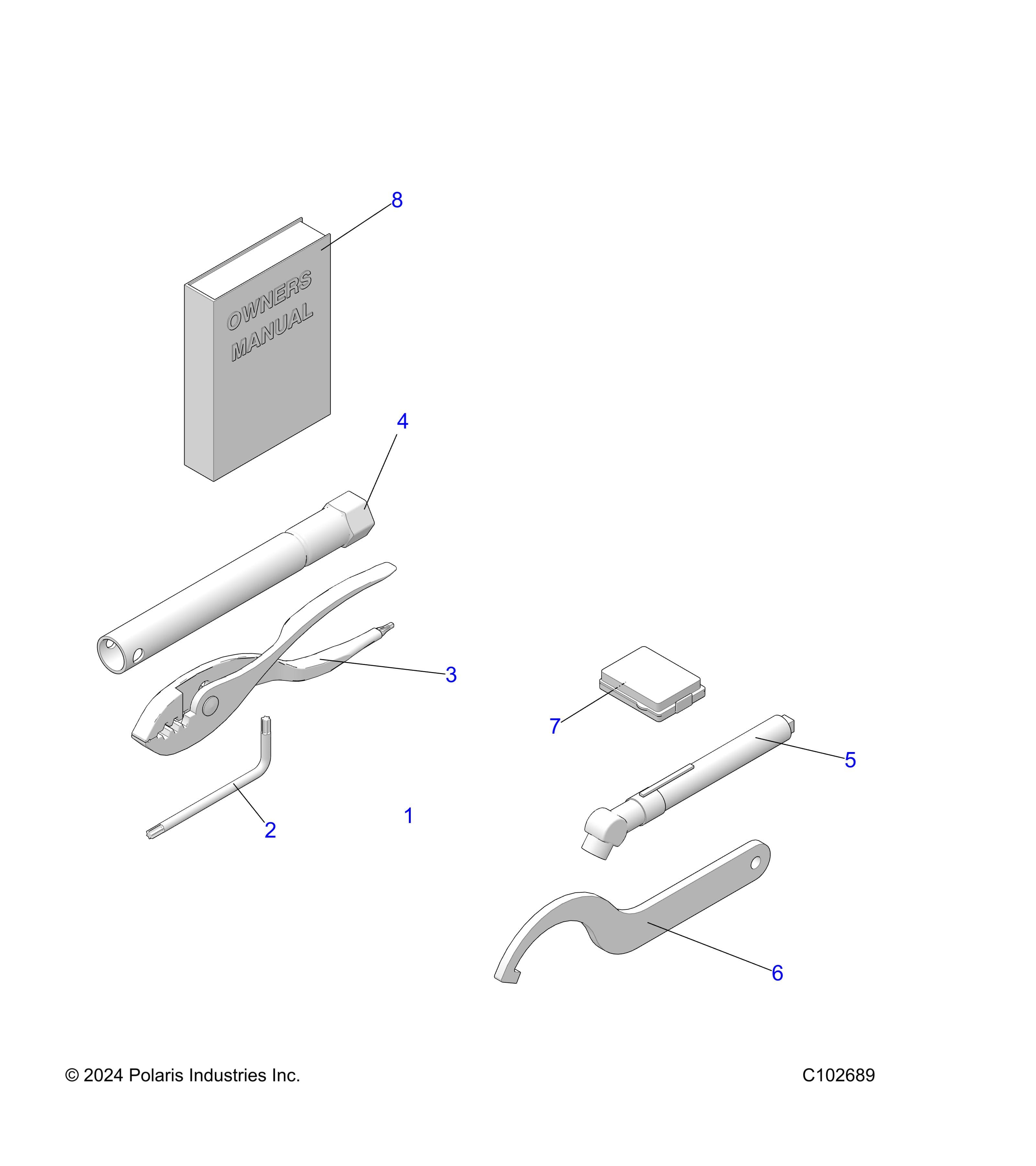 2026 SPORTSMAN 1000 ULTIMATE 49S R01 - A26SXR95AG β REFERENCE, TOOL KIT AND OWNERS MANUAL - A26SXR95AG (C102689) diagram