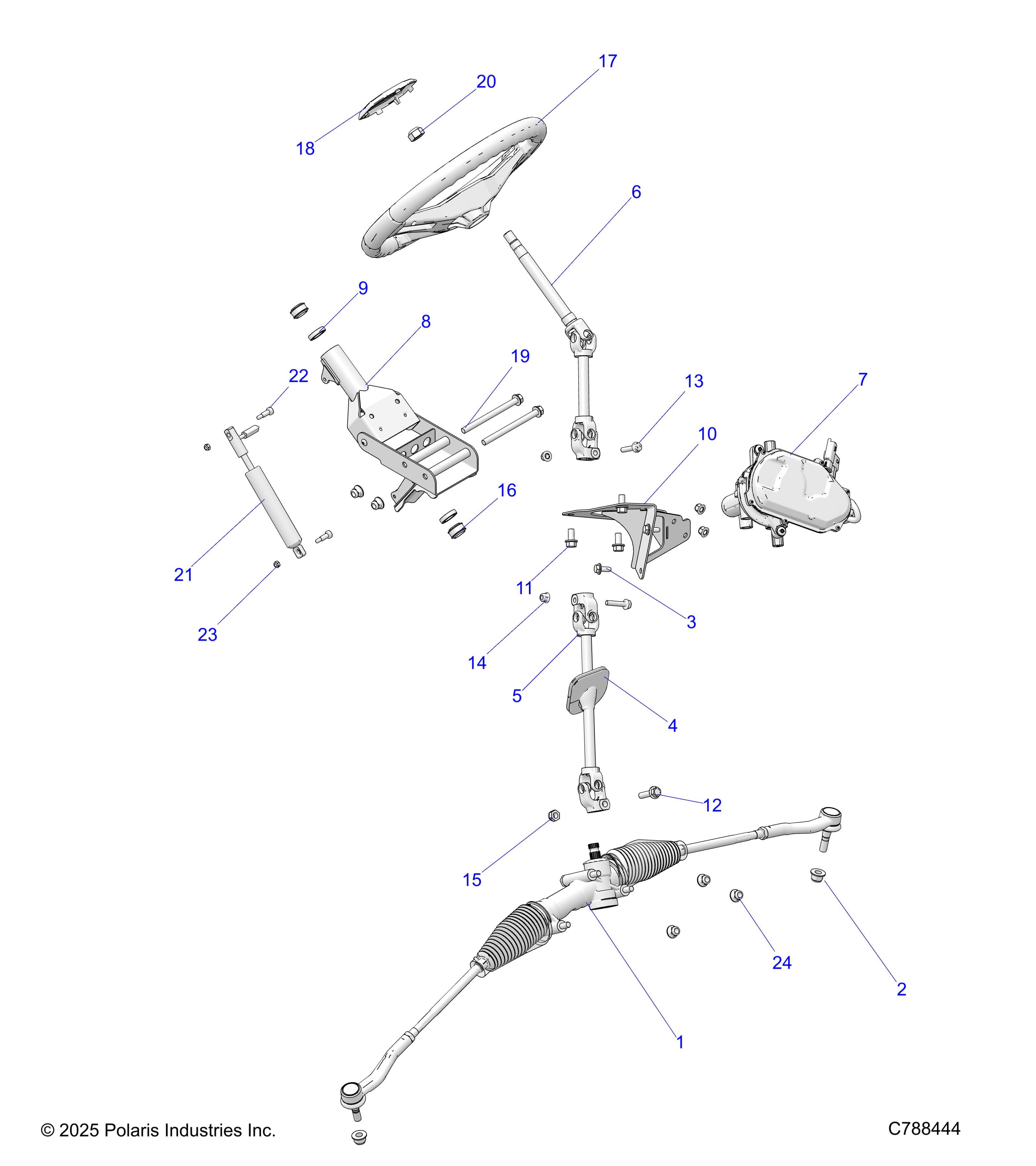2026 RANGER 1000 XP NSTR β STEERING, ASSEMBLY - R26RRU99A9/AF/AH/AB/AS/B9/BF/BH/BB/BS (C788444) diagram