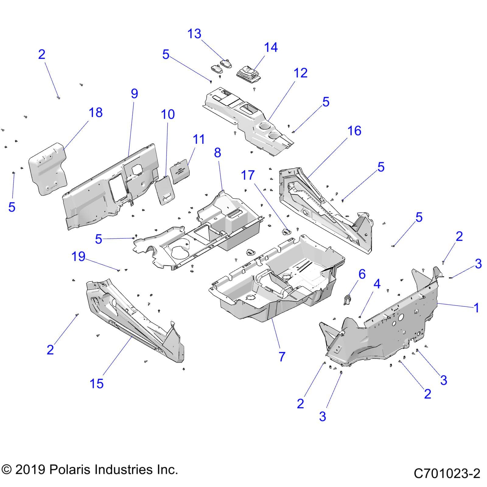 2026 RZR 900 TRAIL ULTIMATE β BODY, FLOOR and ROCKER PANELS - Z26A5F87A6 (C030134) diagram