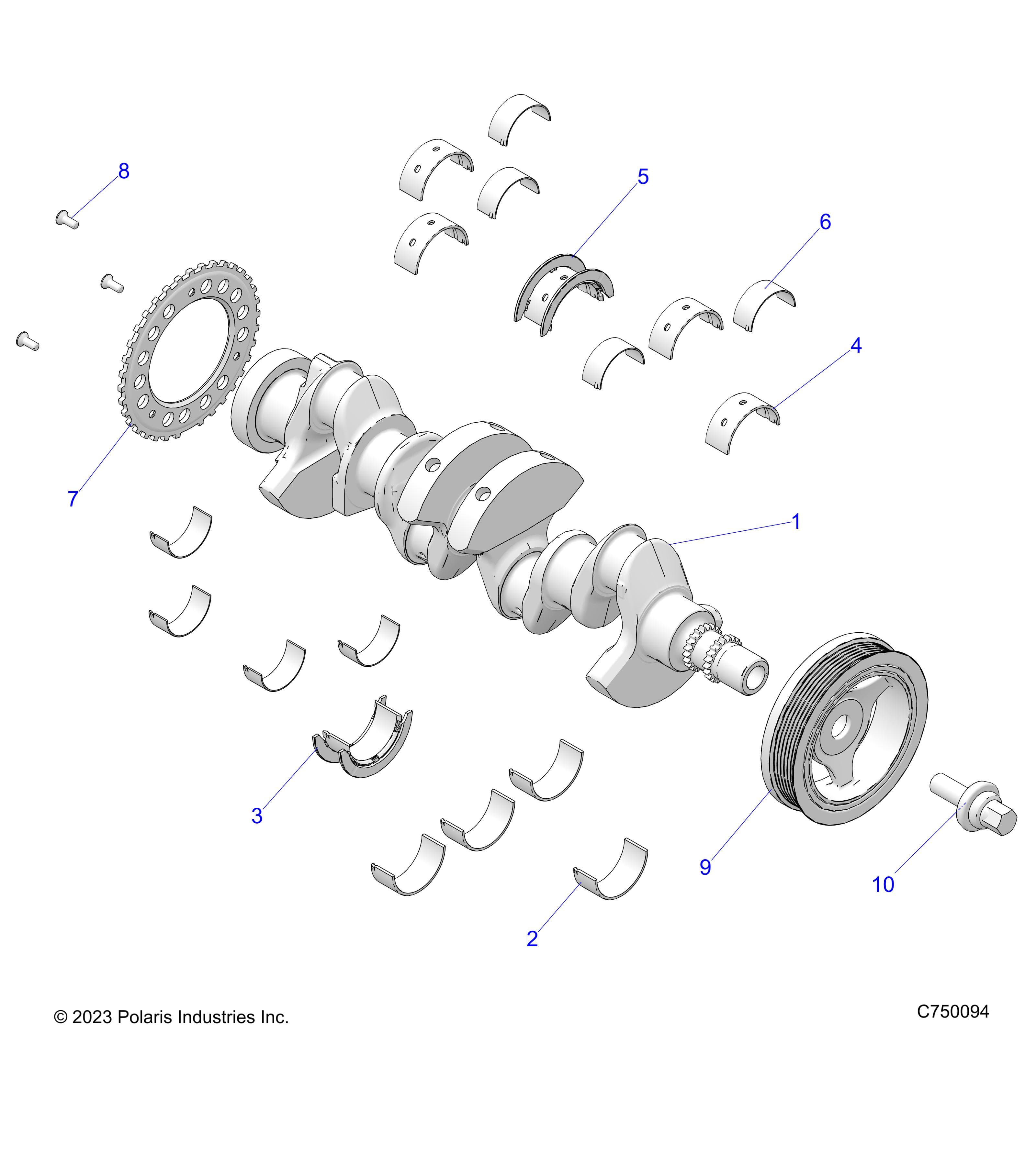 2026 RZR PRO R4 LE β ENGINE, CRANKSHAFT AND BEARINGS - Z26R4P2KBL (C750094) diagram