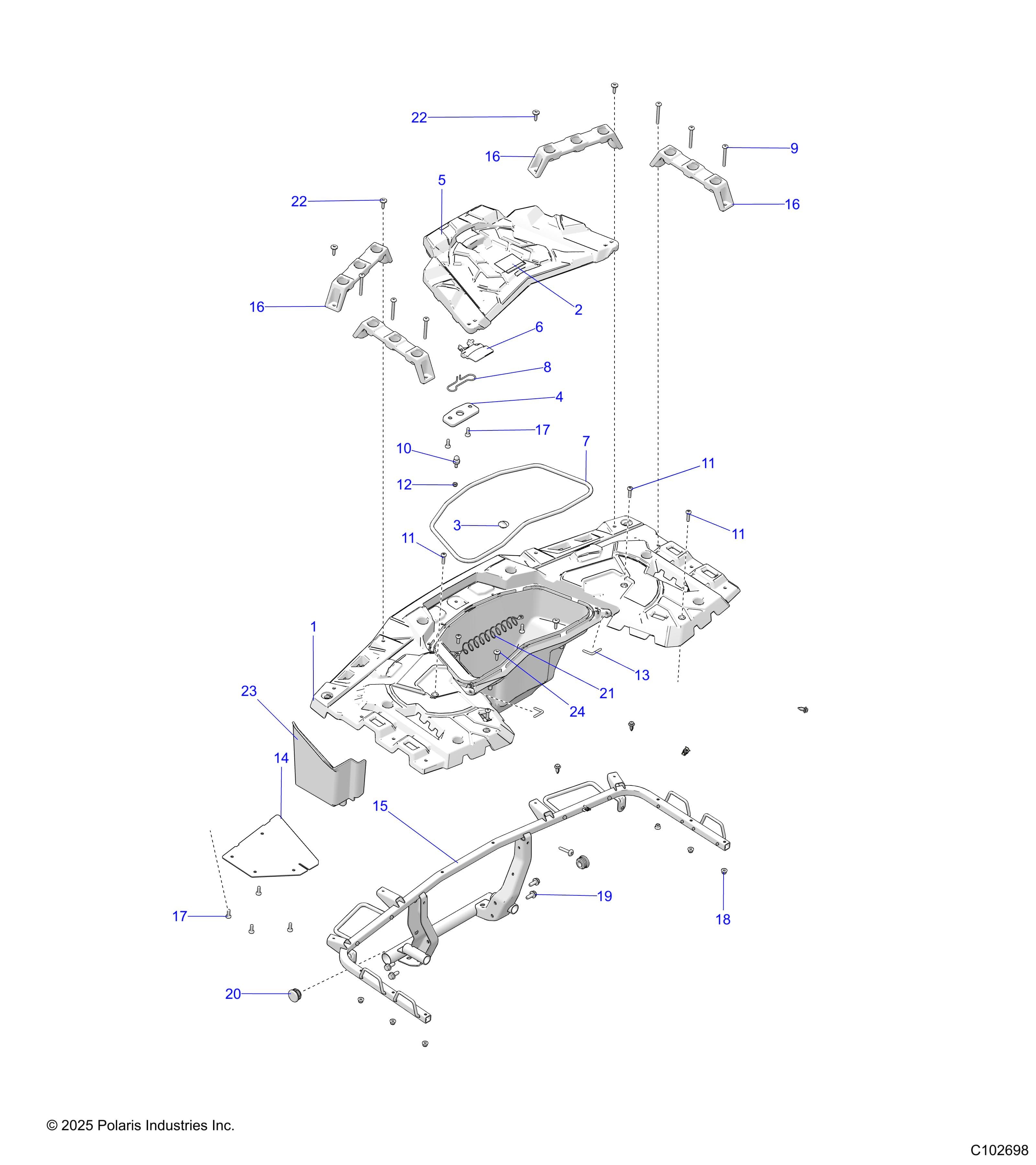 2026 SPORTSMAN 850 48" R02 - A26SXA85A1 β BODY, REAR RACK - A26SXA85A1 (C102698) diagram