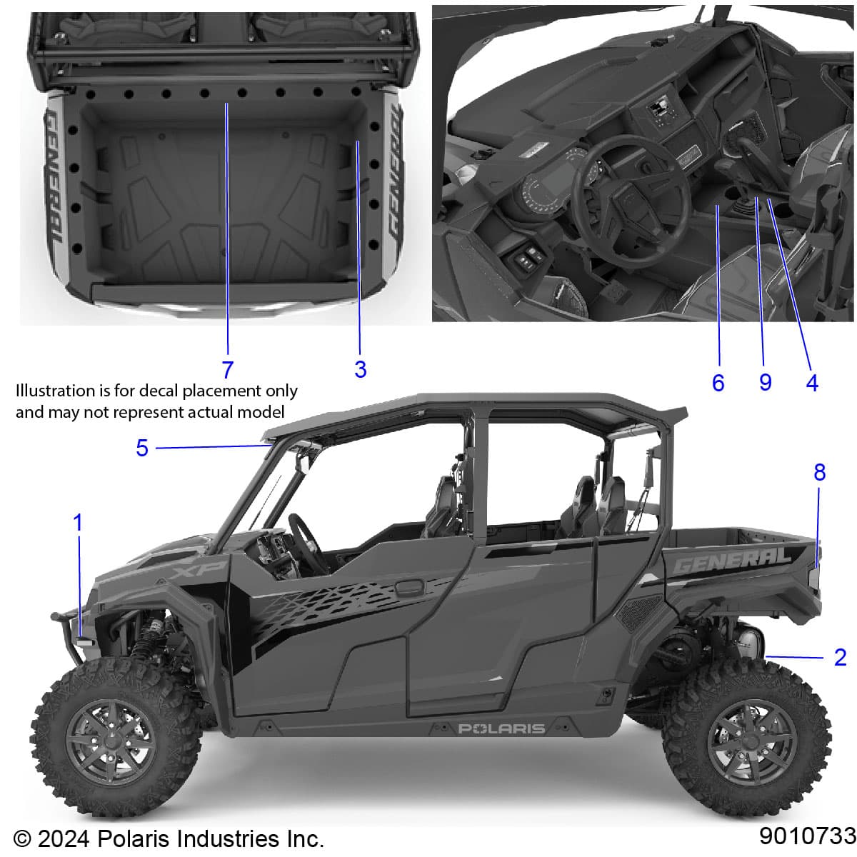 2026 GENERAL XP4 1000 PREMIUM β BODY, DECALS, WARNING diagram