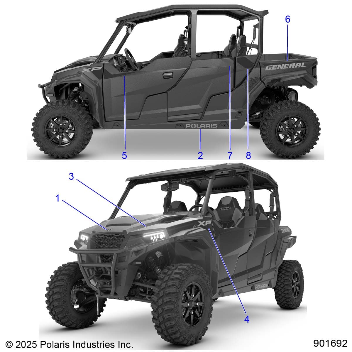 2026 GENERAL XP4 1000 PREMIUM β BODY, DECALS - G26GMP99AN/BN diagram