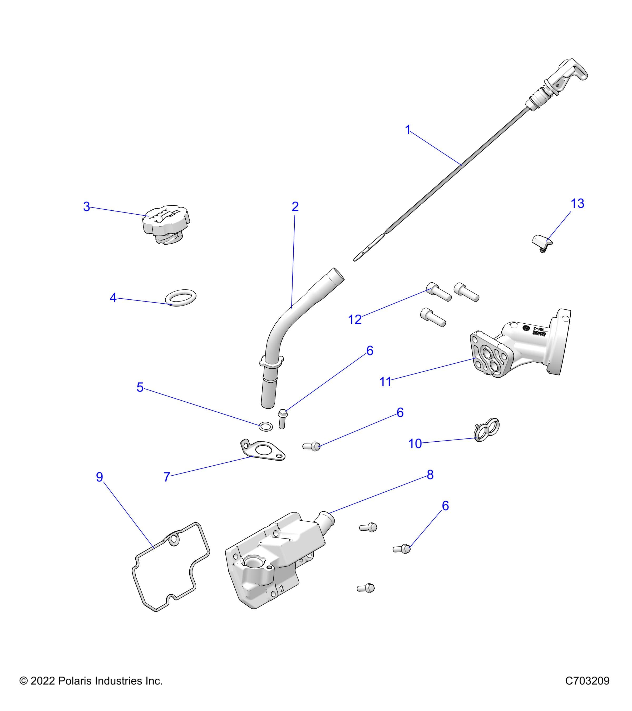 2026 RZR 900 TRAIL SPORT β ENGINE, OIL DIPSTICK and BREATHER - Z26A5E87A5 (C703209) diagram