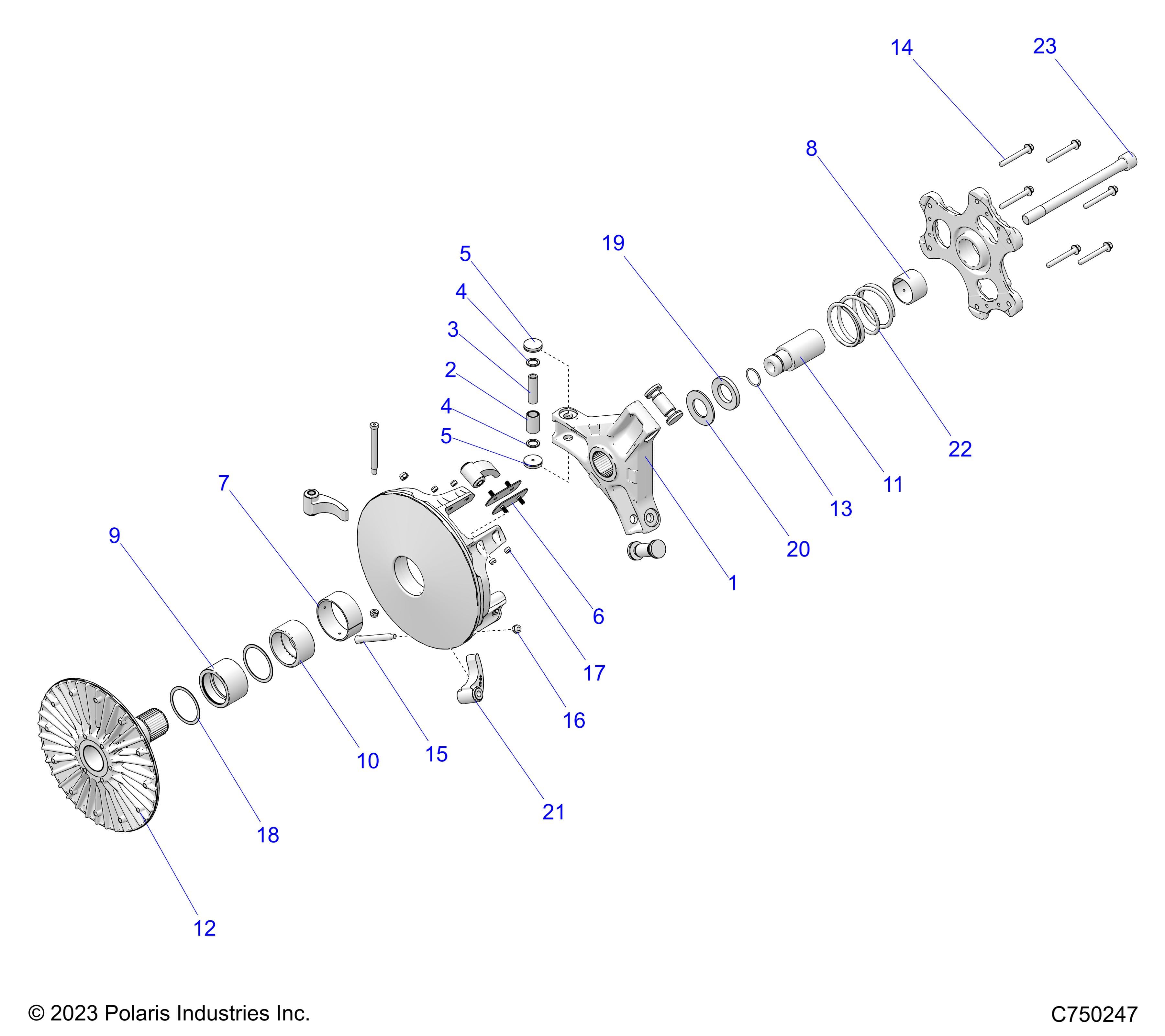 2026 RZR PRO S4 SPORT β DRIVE TRAIN, PRIMARY CLUTCH - Z26S4E92A4/B4/A6/B6 (C750247) diagram