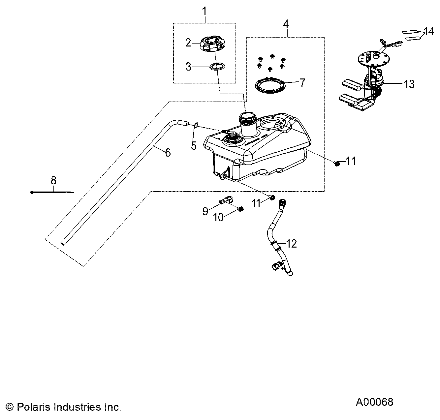 2026 OUTLAW 110 R02 - A26YKA11B1/B7 β BODY, FUEL TANK ASM. - A26YKA11B1/B7 (A00068) diagram