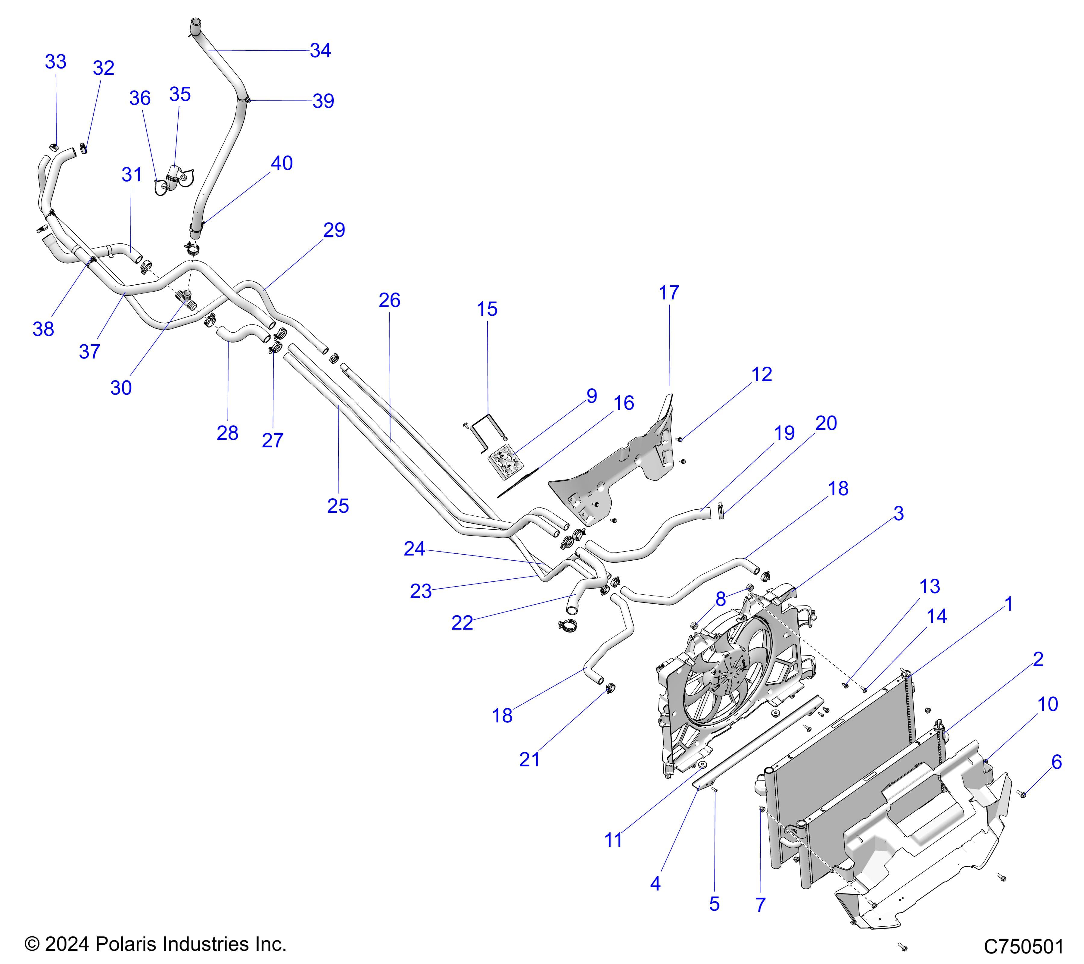 2026 RZR PRO S SPORT β ENGINE, COOLING - Z26SPE92A4/B4/A6/B6 (C750501) diagram