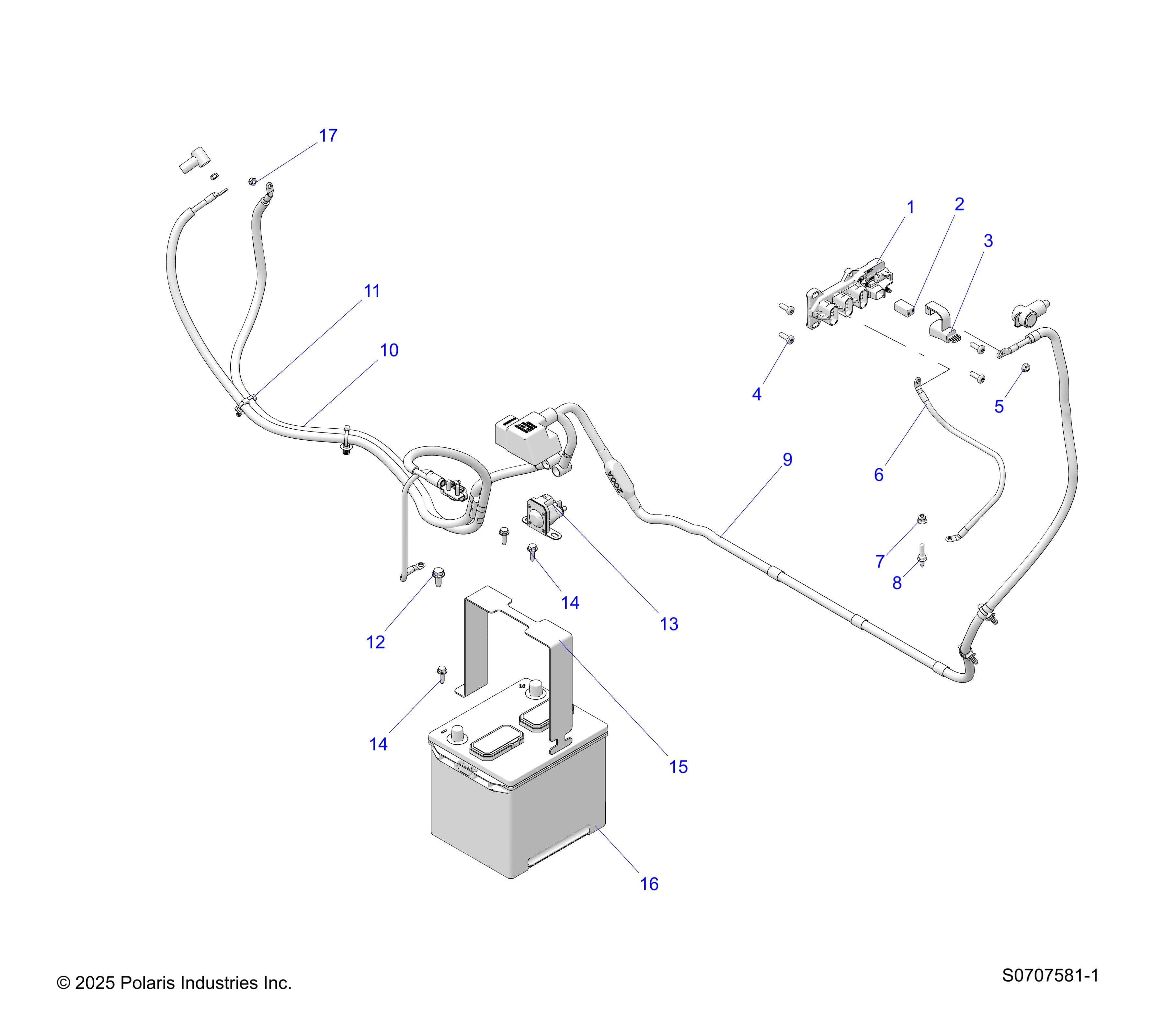 2026 RANGER 1000 NON EPS β ELECTRICAL, BATTERY diagram