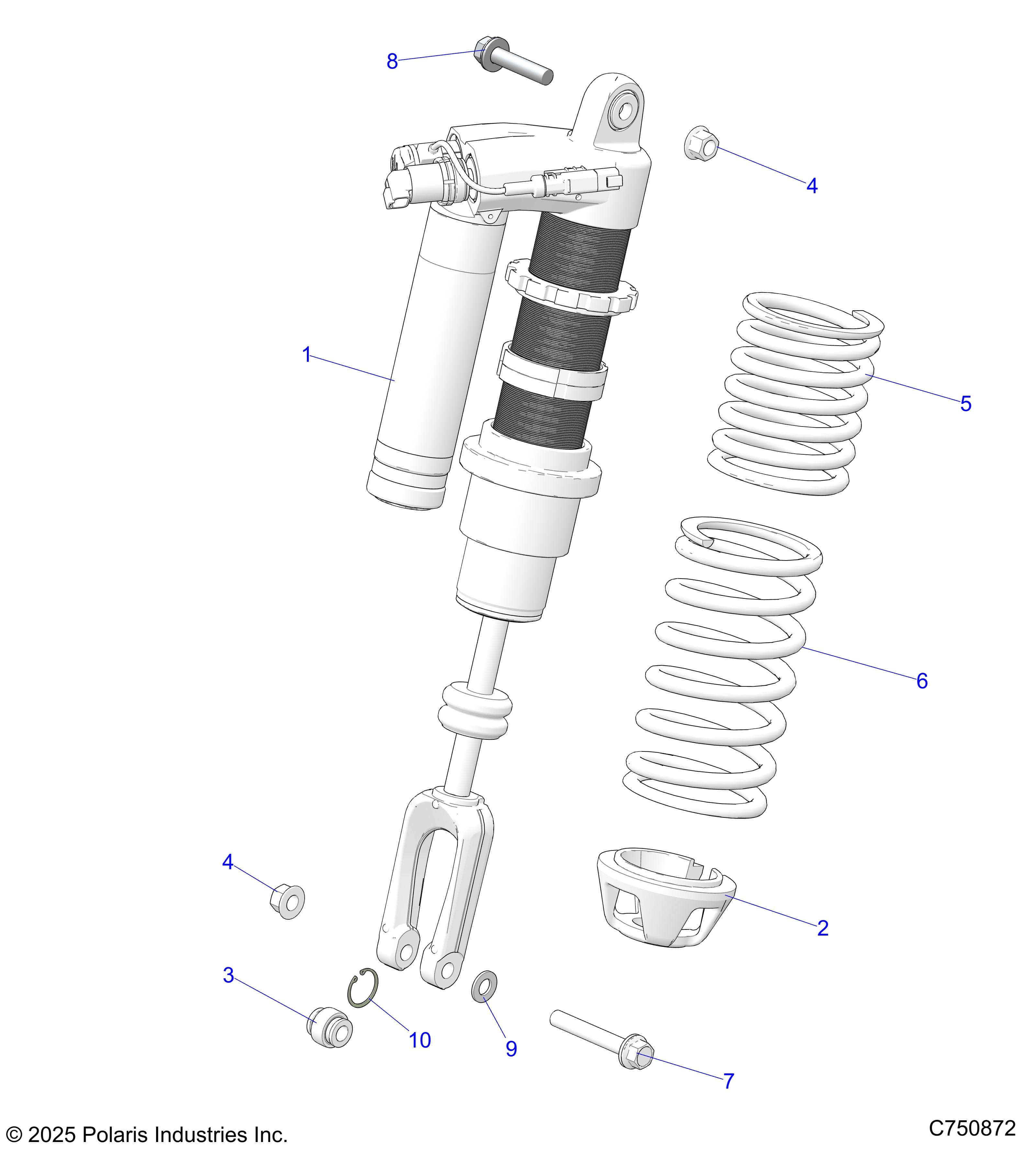 2026 RZR PRO S ULTIMATE β SUSPENSION, FRONT SHOCK MOUNTING - Z26SPD92AN/AH/BN/BH (C750872) diagram