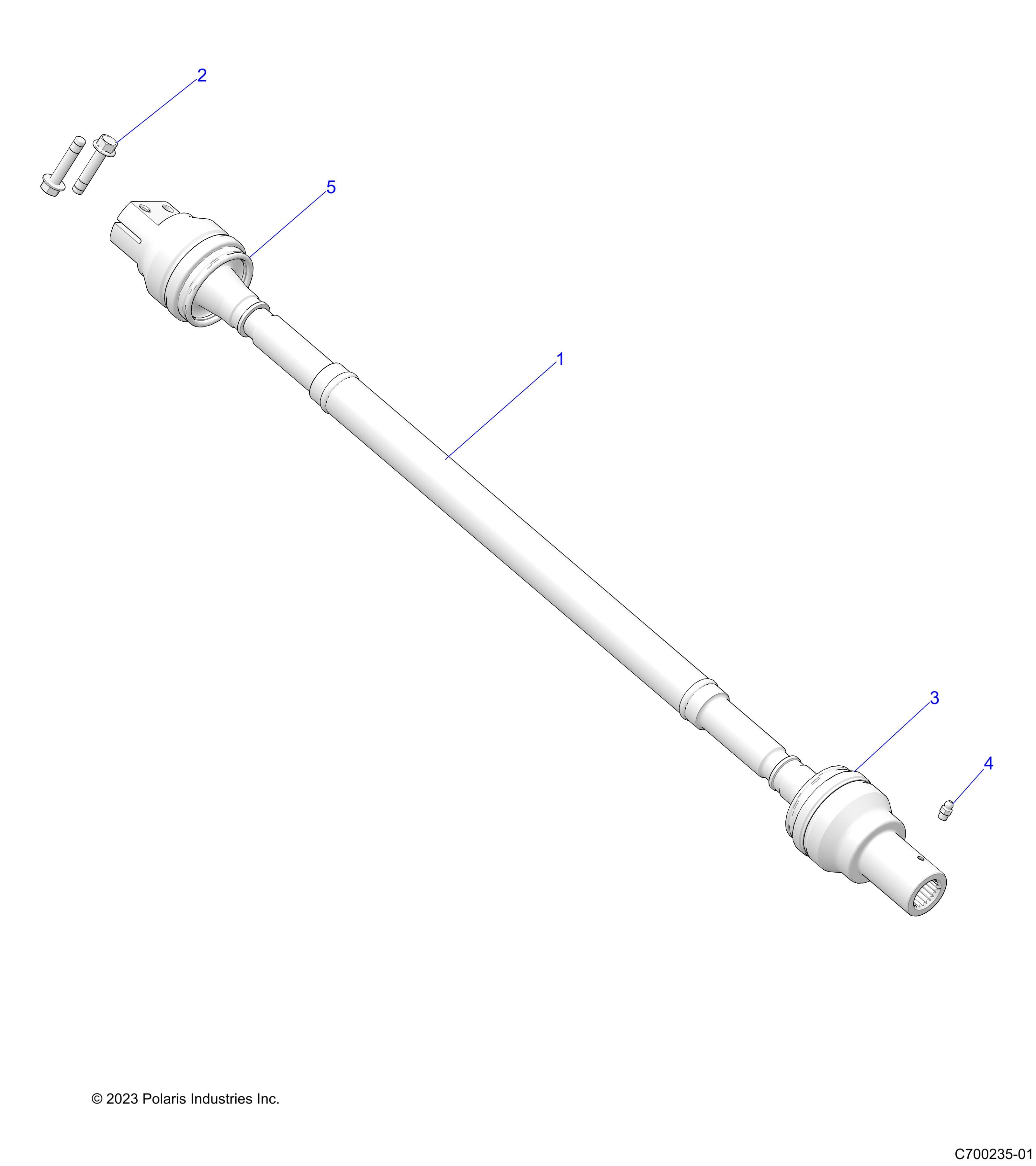 2026 RANGER 1000 XP NSTR ULTIMATE TRAIL BOSS β DRIVE TRAIN, REAR PROP SHAFT - R26RRV99AK (C700235-01) diagram