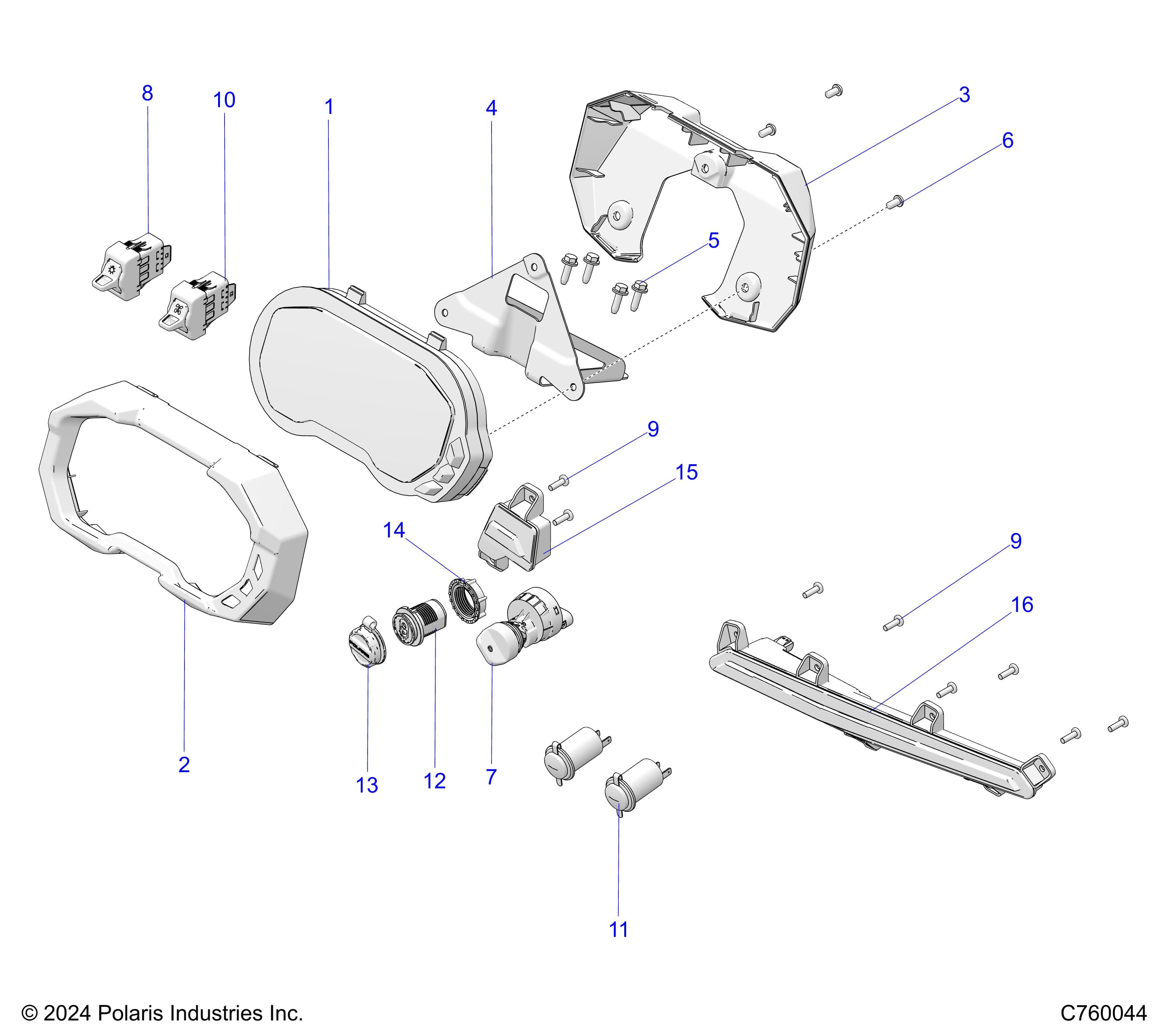 2026 RZR PRO XP ULTIMATE β ELECTRICAL, DASH INSTRUMENTS, CONTROLS, & LIGHTING - Z26XPD92AN/BN/AH/BH (C760044) diagram