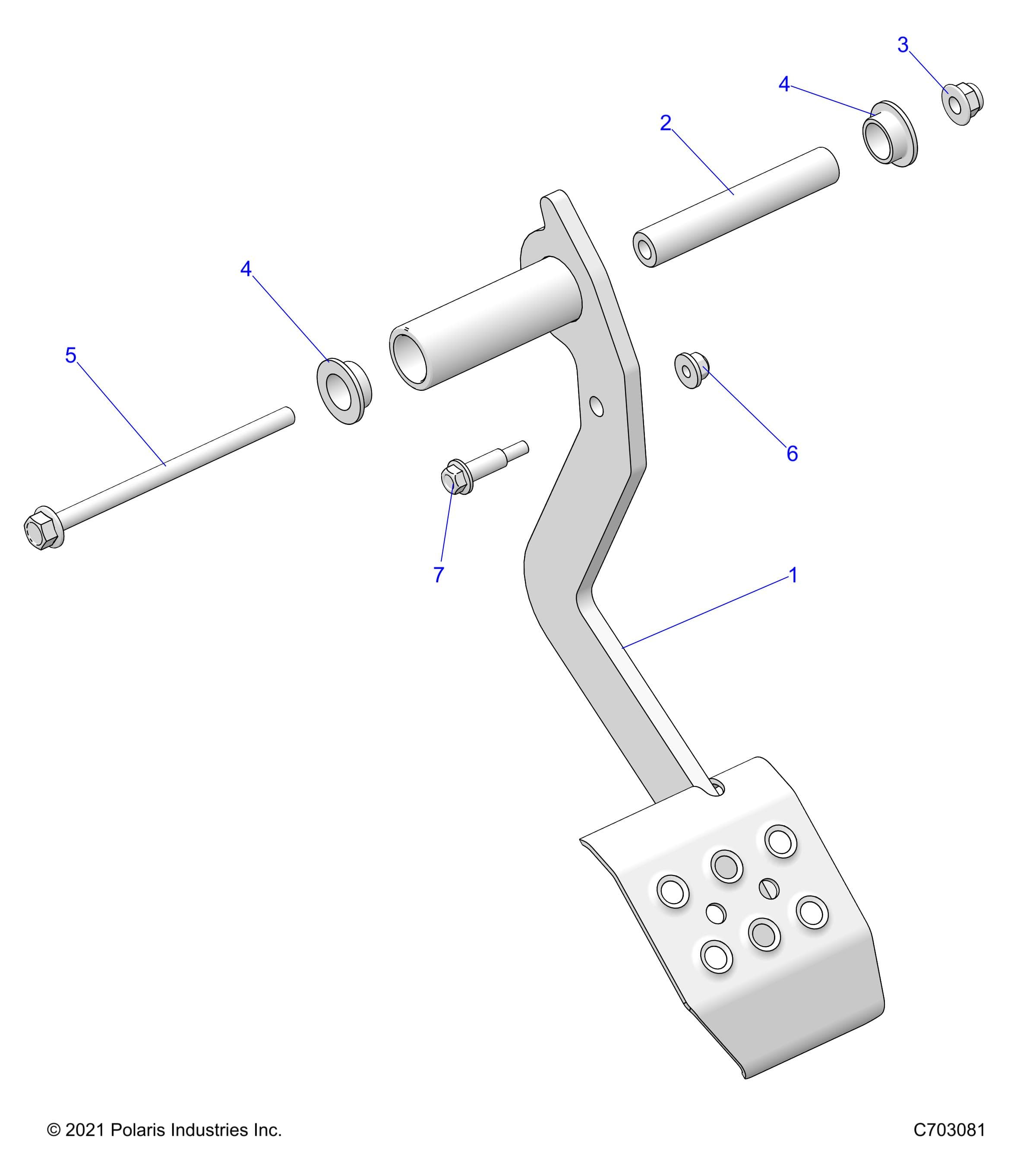 2026 RZR XP 4 1000 SPORT β BRAKES, PEDAL - Z26NMS99A4/B4/A6/B6 (C703081) diagram