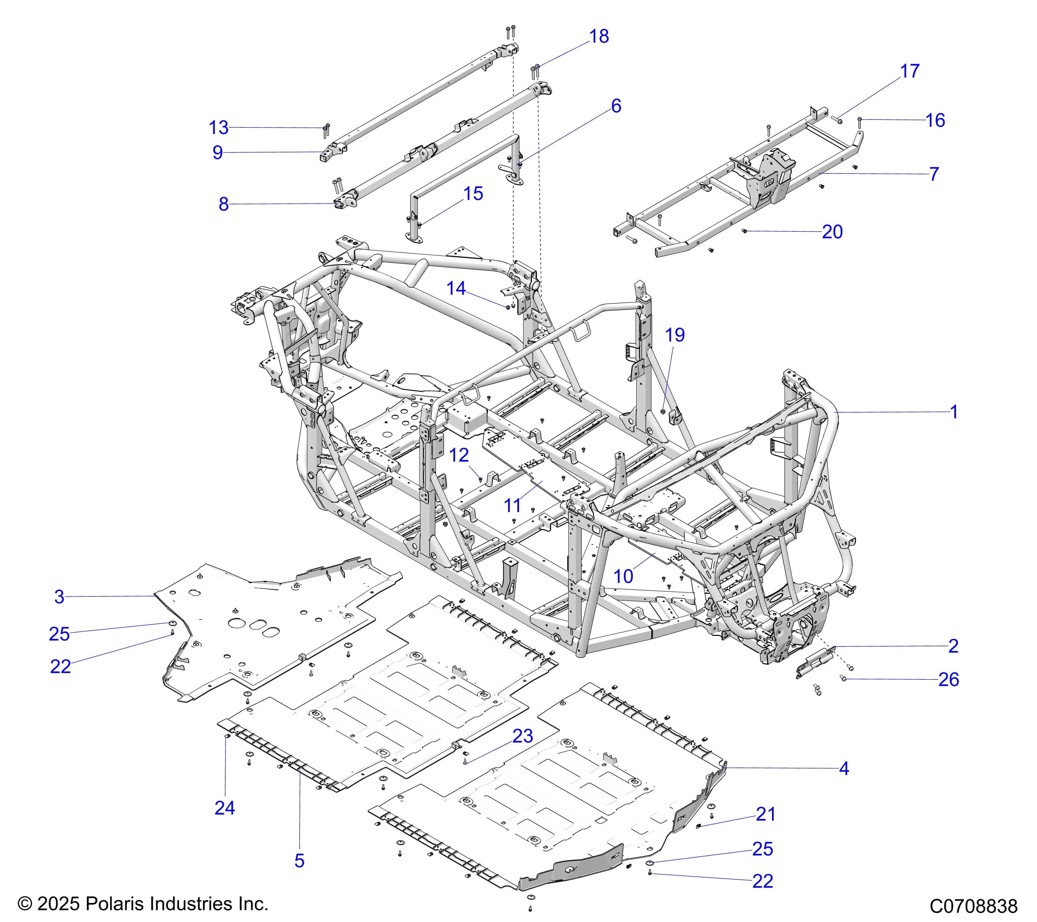 2026 POLARIS XPEDITION ADV 5 NORTHSTAR β CHASSIS, MAIN FRAME AND SKID PLATES diagram