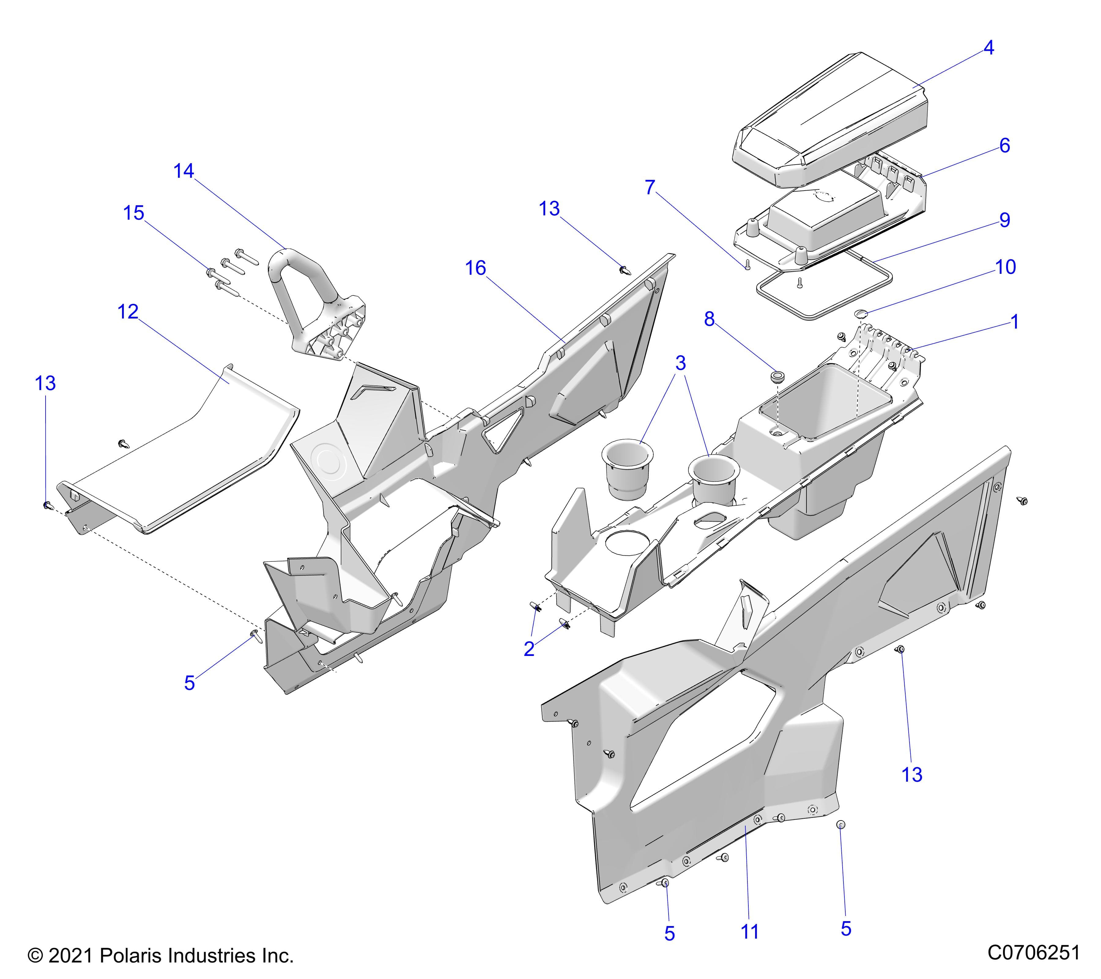 2026 GENERAL XP 1000 SPORT β BODY, CENTER CONSOLE diagram