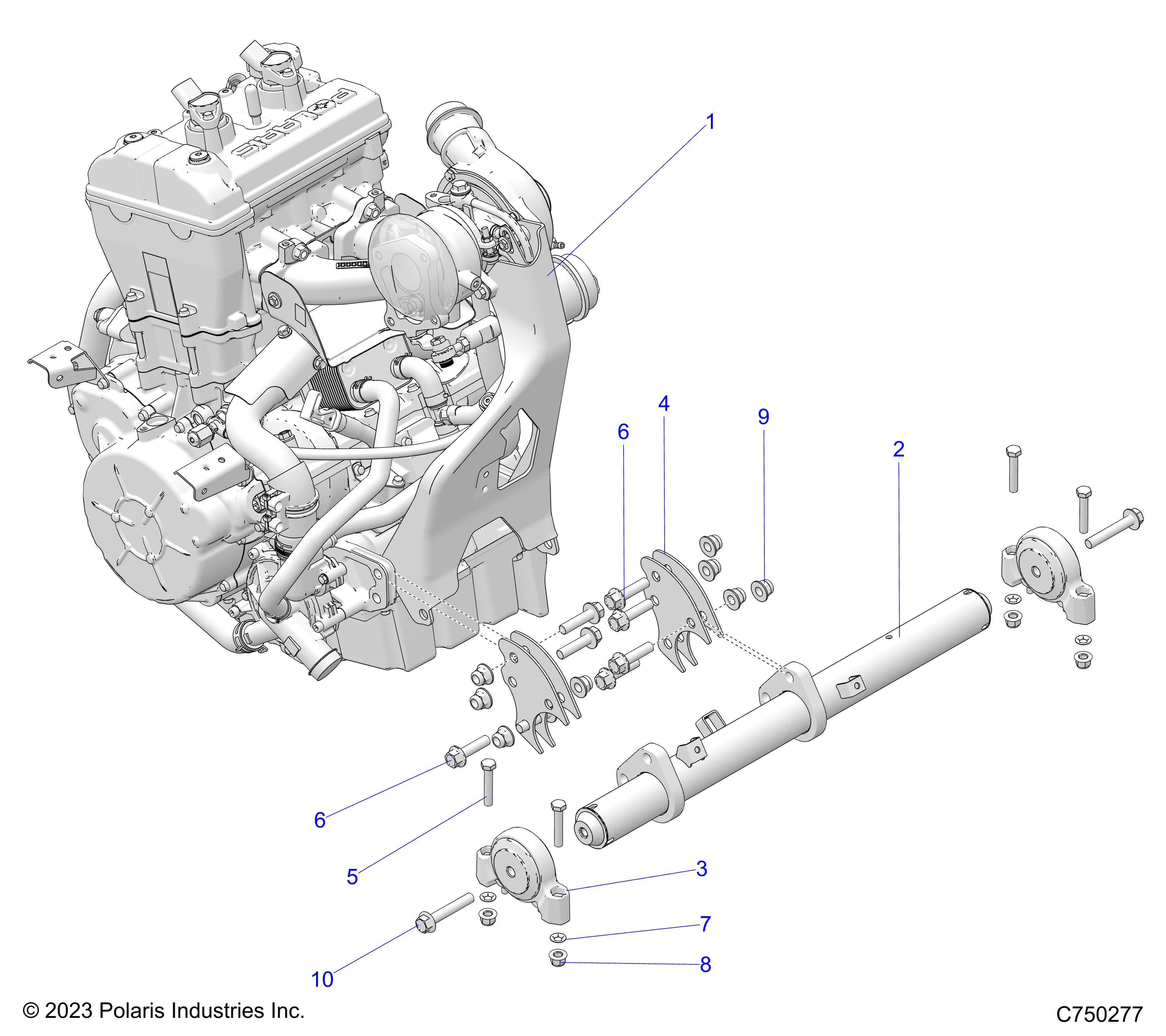 2026 RZR PRO S4 SPORT β ENGINE, MOUNTING & LONG BLOCK - Z26S4E92A4/B4/A6/B6 (C750277) diagram