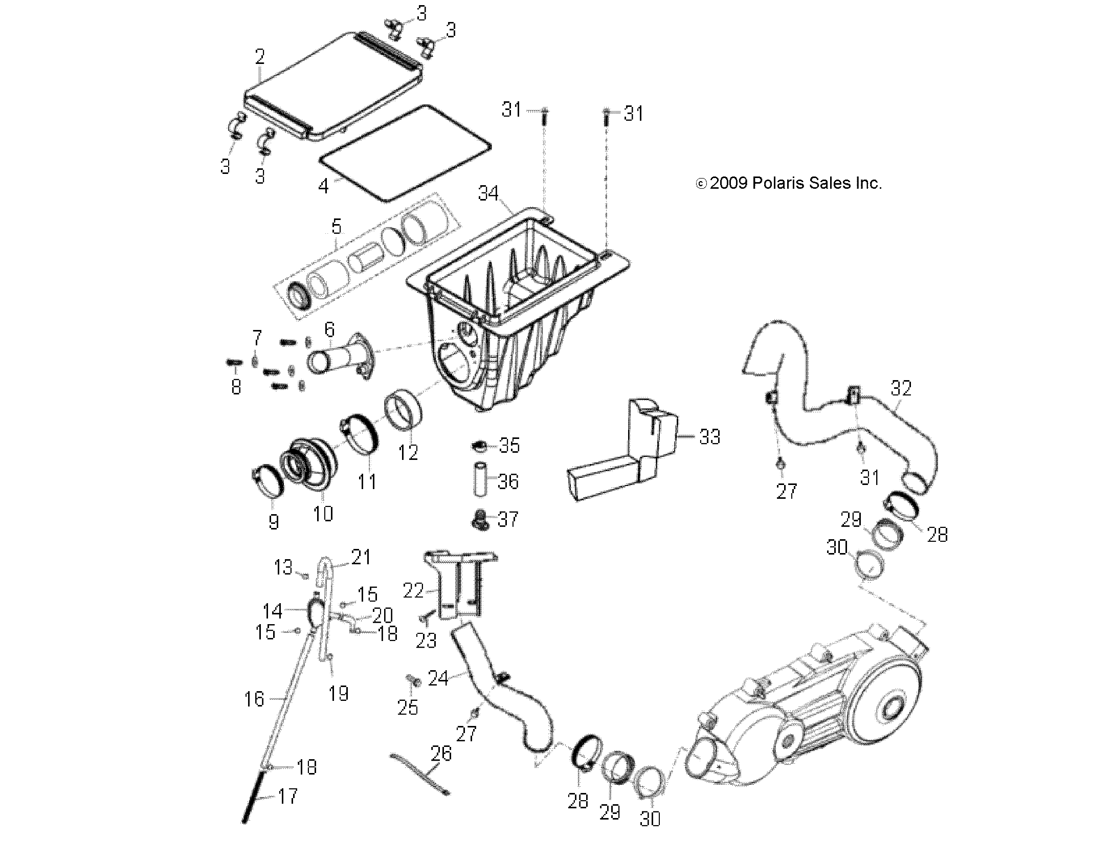 2026 PHOENIX 200 R01 - A26YPA20A4 β ENGINE, AIR INTAKE SYSTEM - A26YPA20A4 (49ATVAIRBOX10PHX) diagram