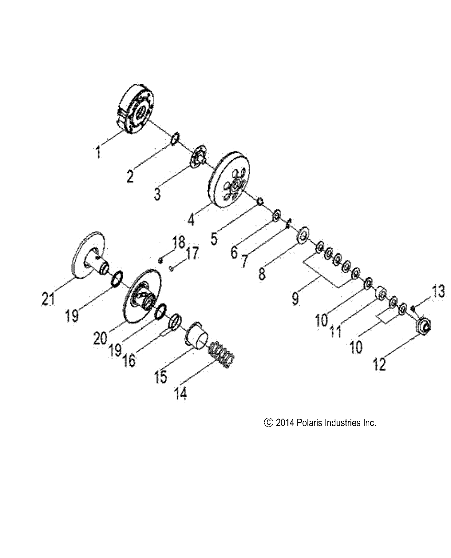 2026 PHOENIX 200 R01 - A26YPA20A4 β DRIVE TRAIN, SECONDARY CLUTCH - A26YPA20A4 (49ATVCLUTCHDRIVEN14PHX) diagram